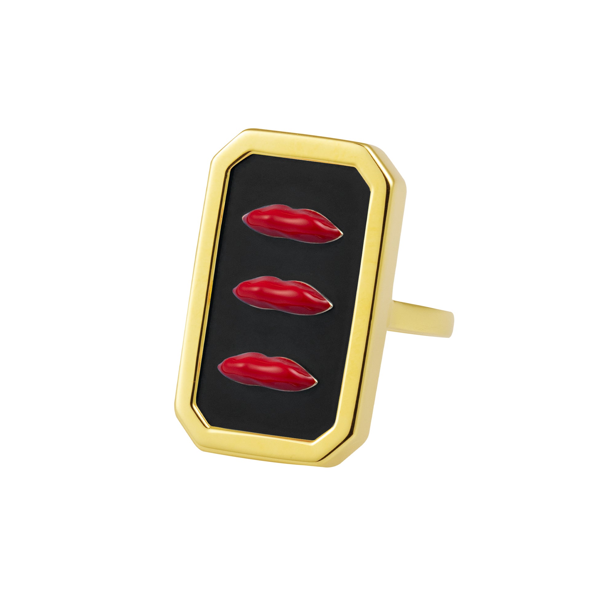 Onyx Lips Ring