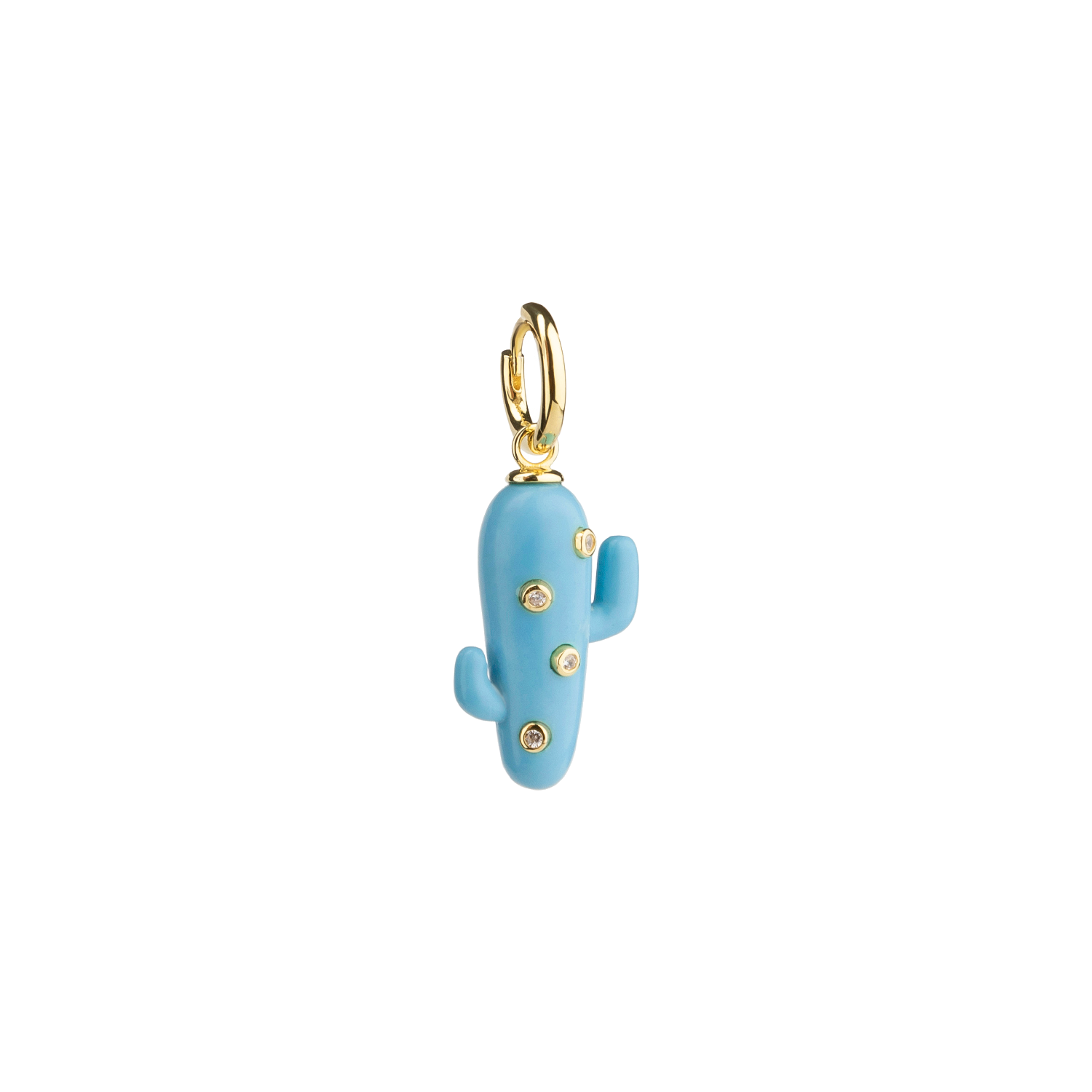 Single Large Turquoise Cactus Earring