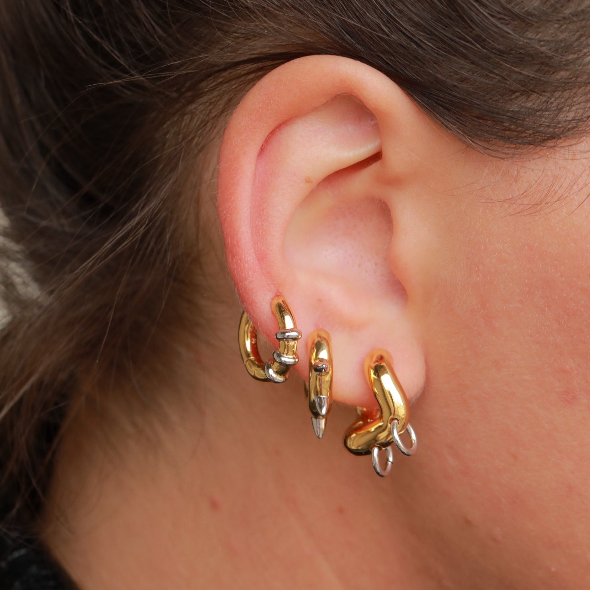 Gold Pierced Earrings