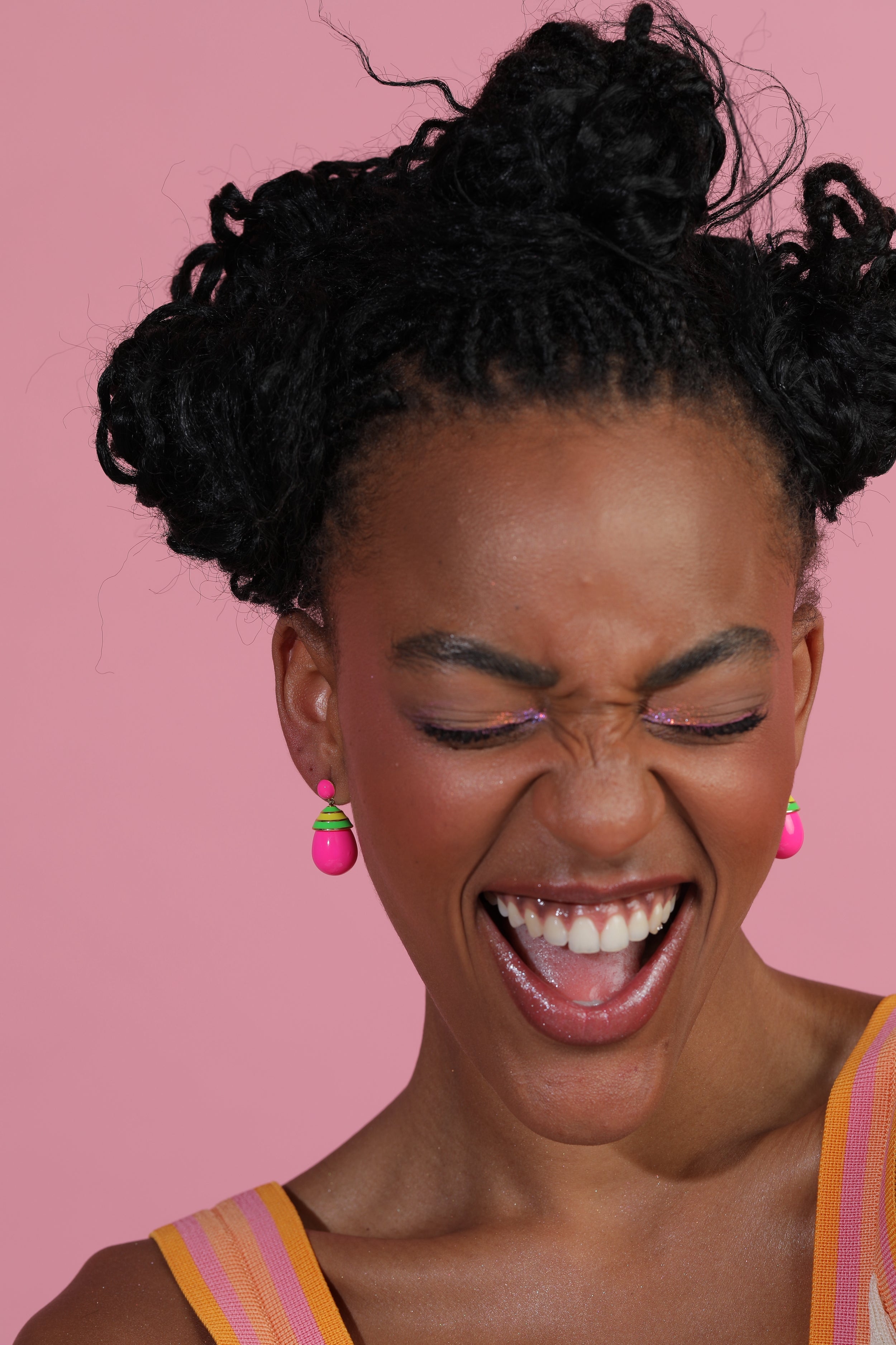 'Fuchsia Swirl' Gelato Drop Earrings