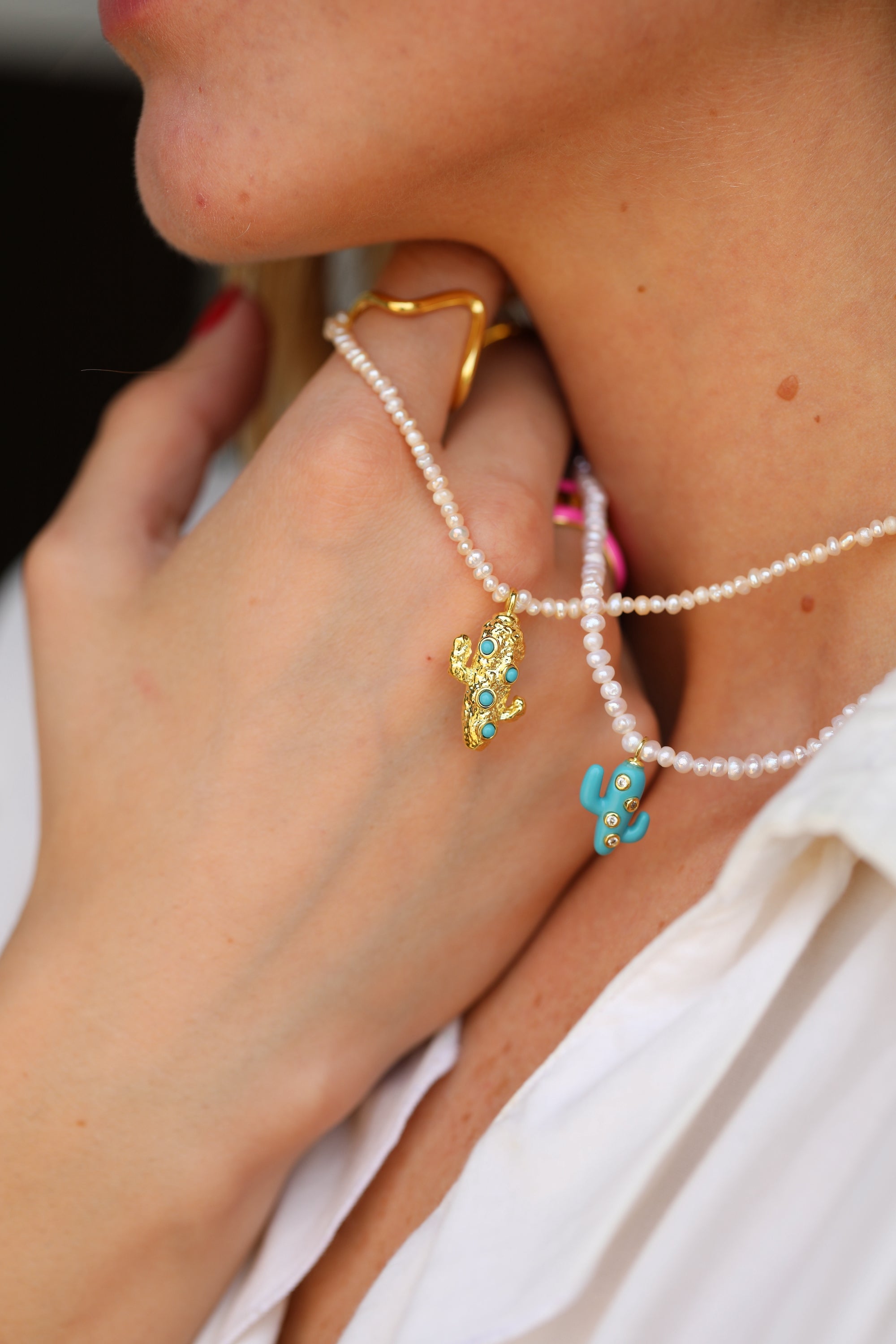 Golden Cactus Necklace