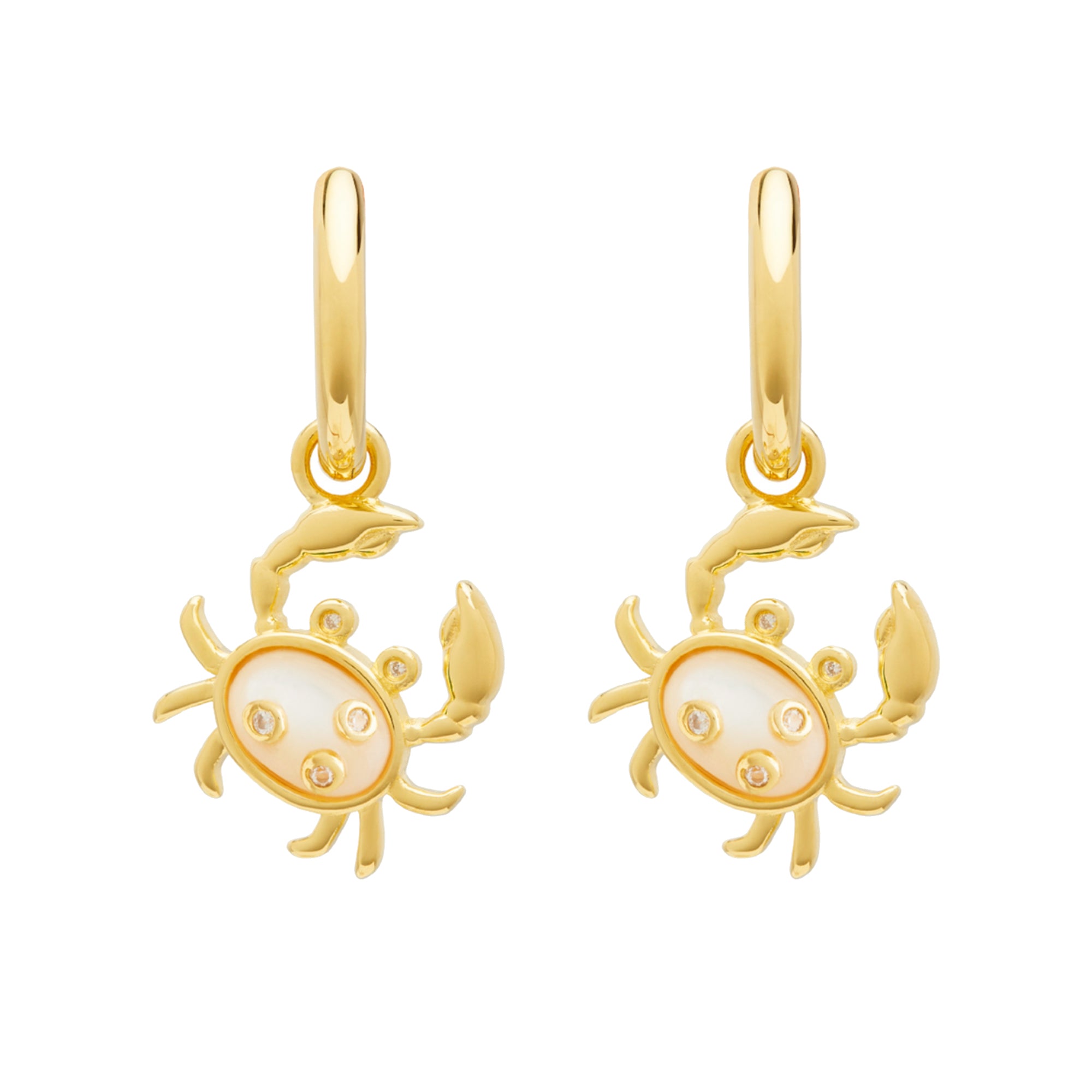 Single MOP Crab Charm Earring