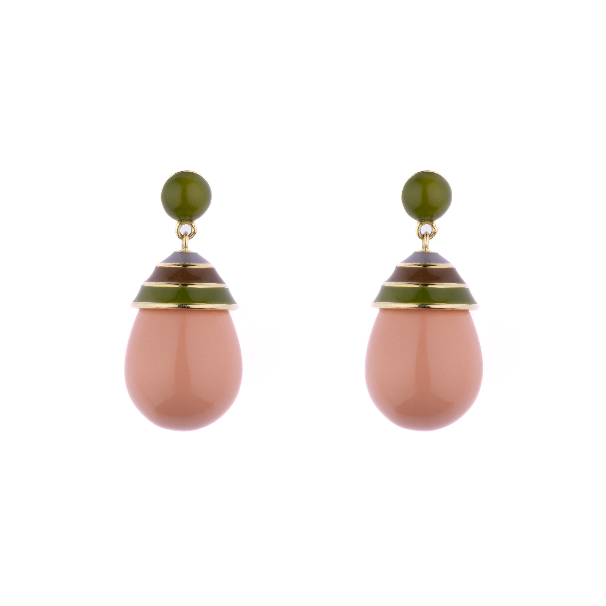 'Olive Peach' Gelato Drop Earrings