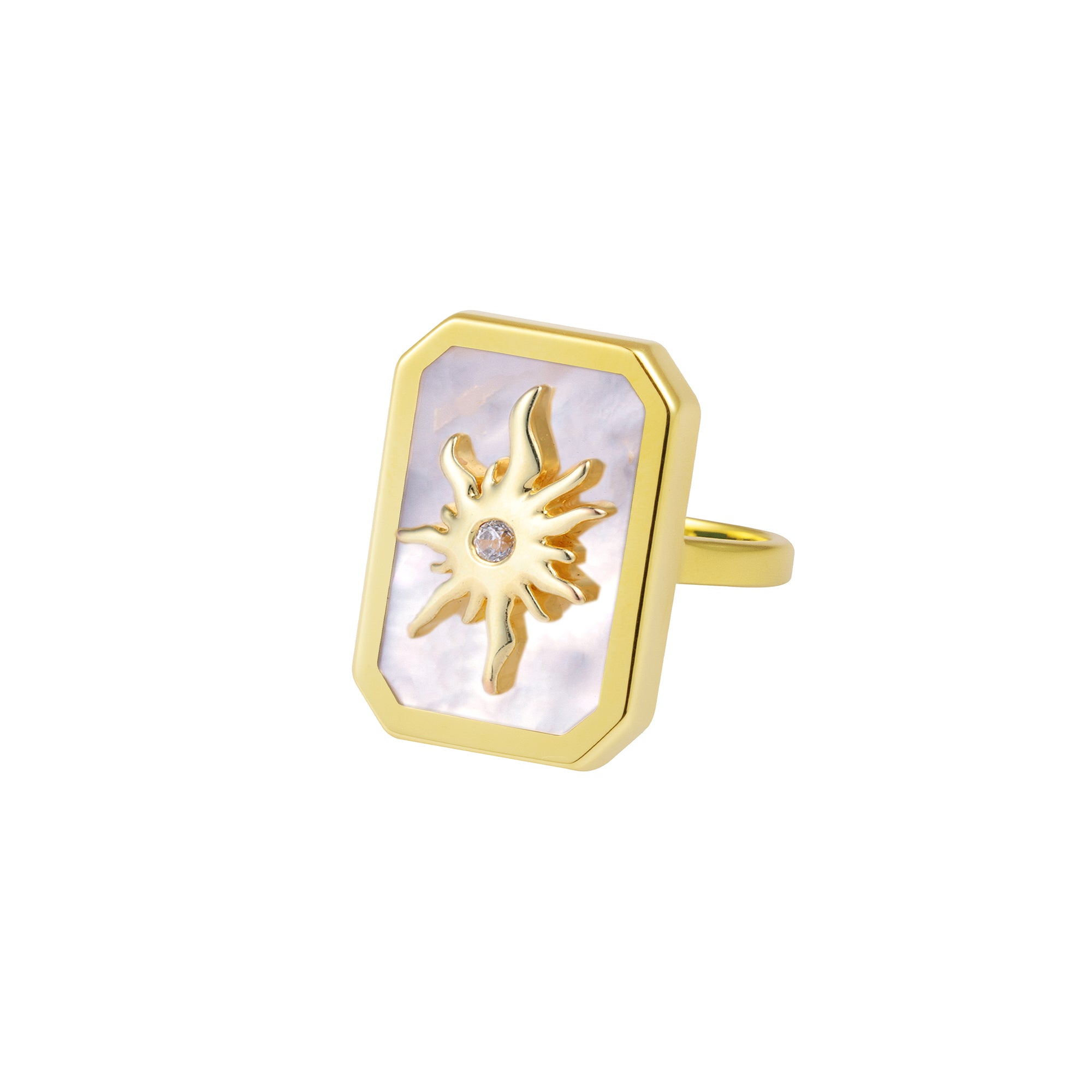 Sun Ring With MOP