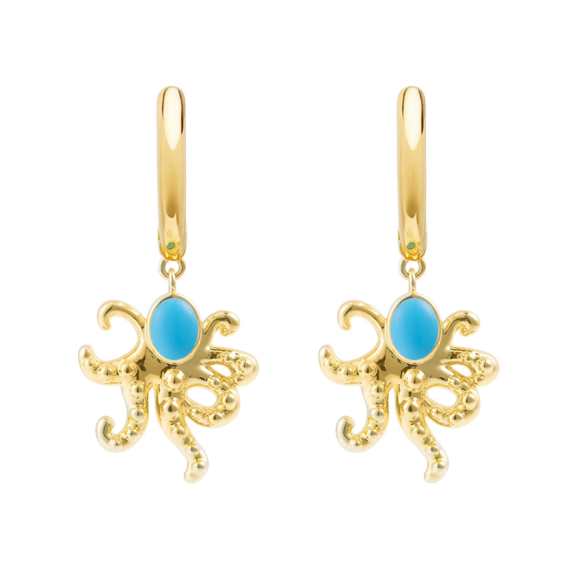 Turquoise Octopus Hoop Earring