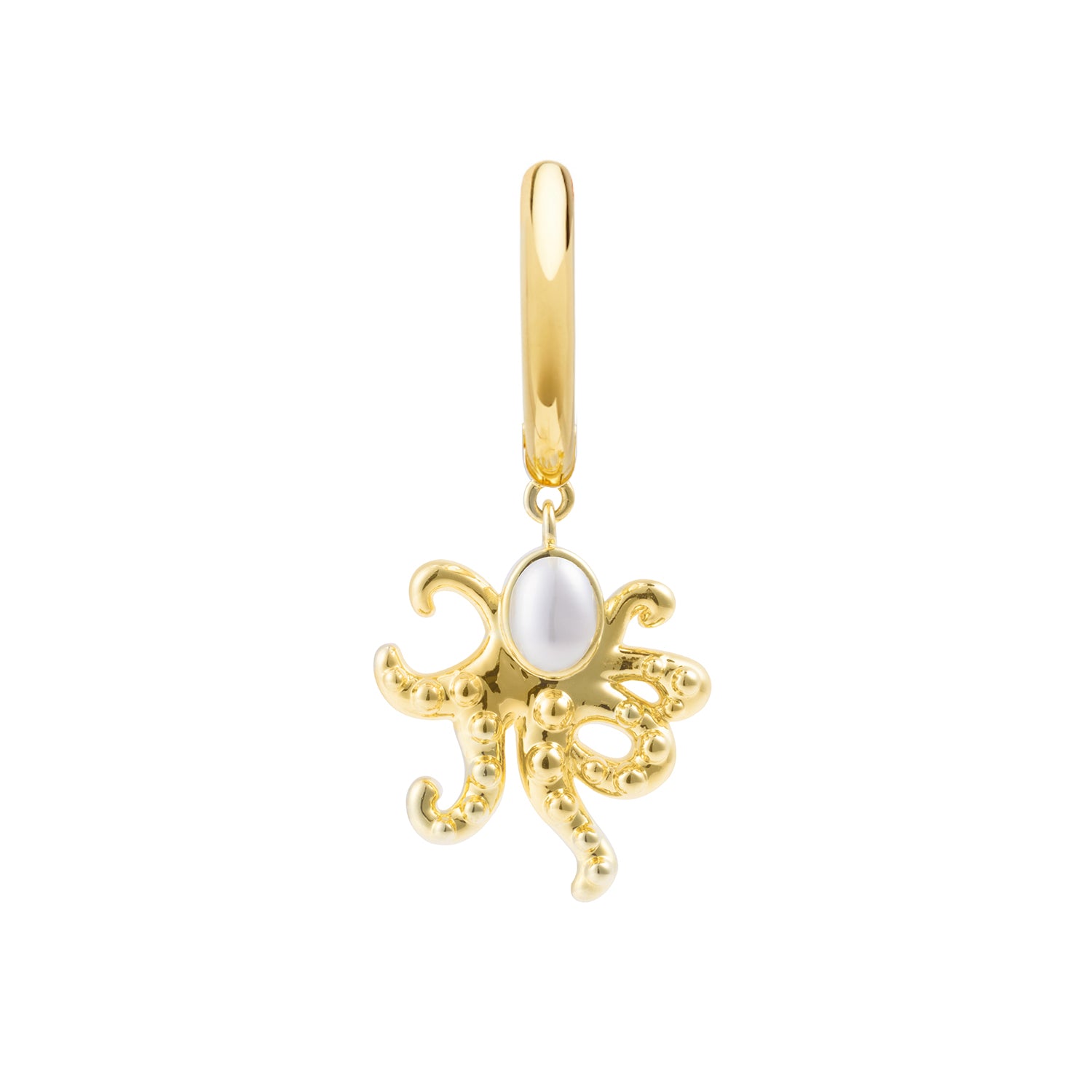 MOP Octopus Hoop Earring