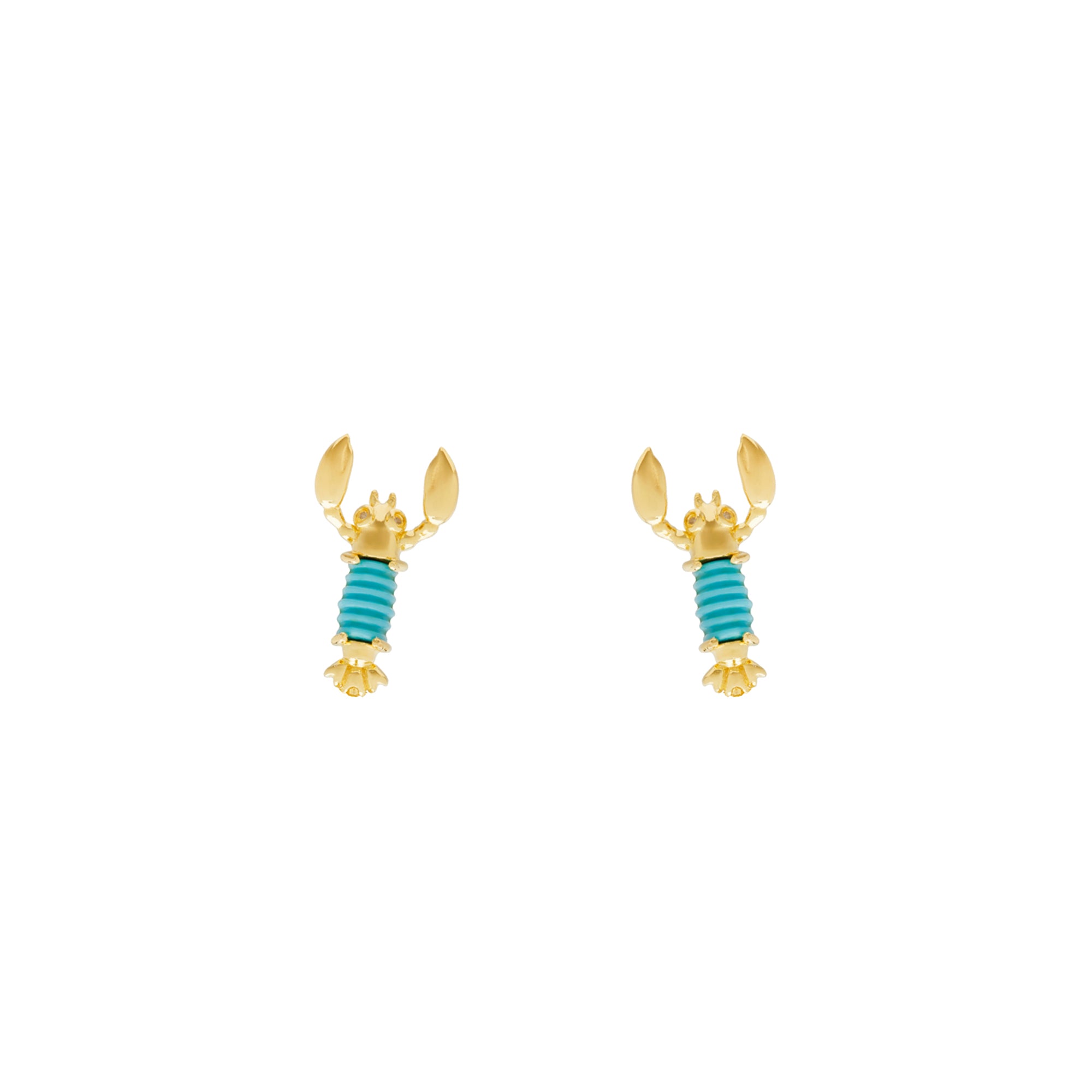 Turquoise Lobster Stud Earrings