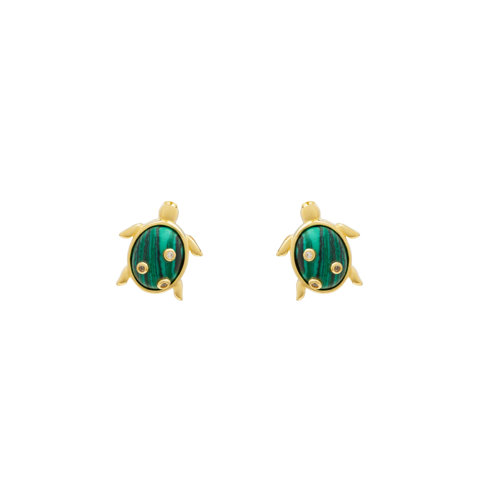 Malachite Turtle Stud Earrings