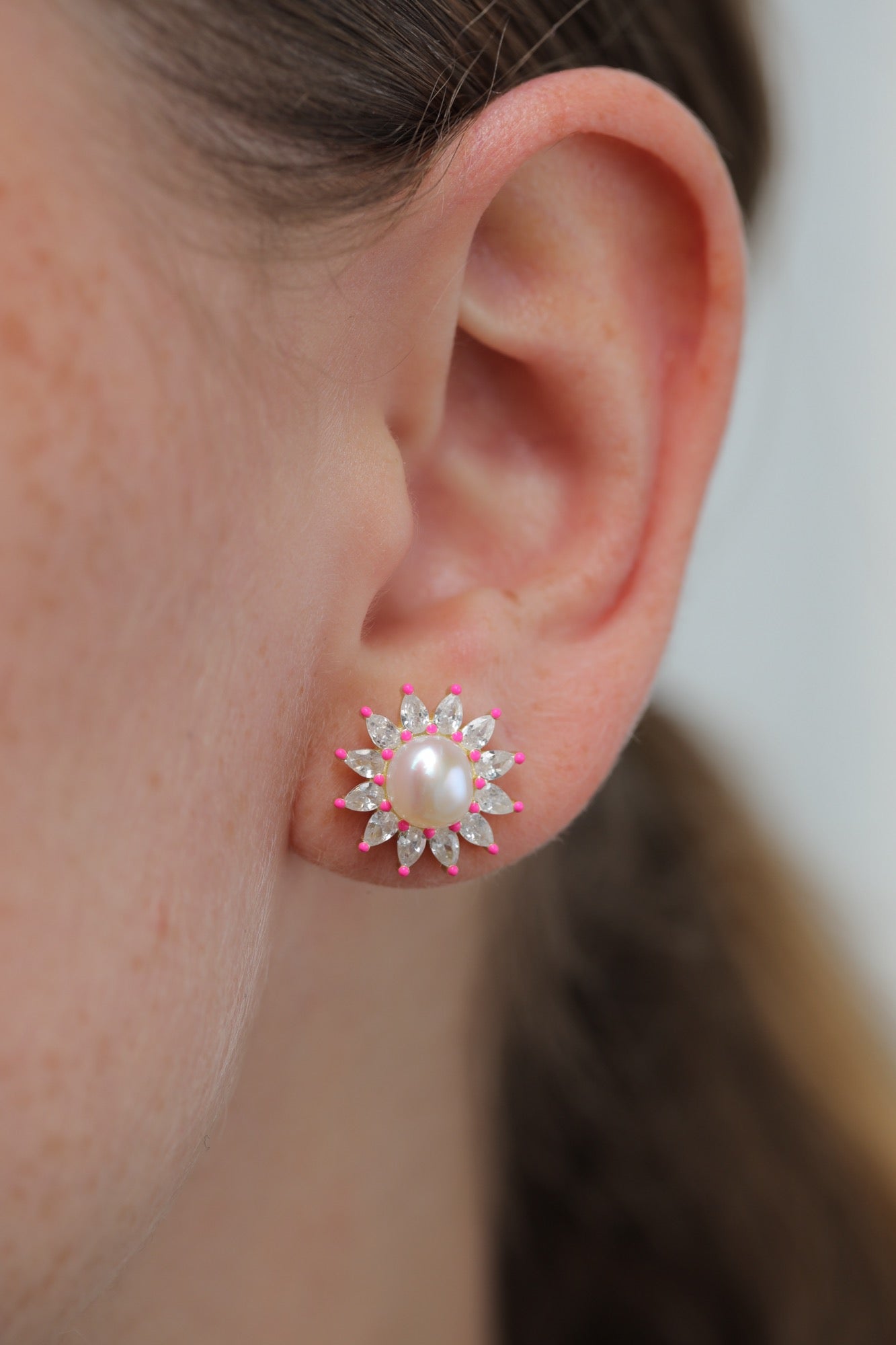 Sunburst Pearl Earrings