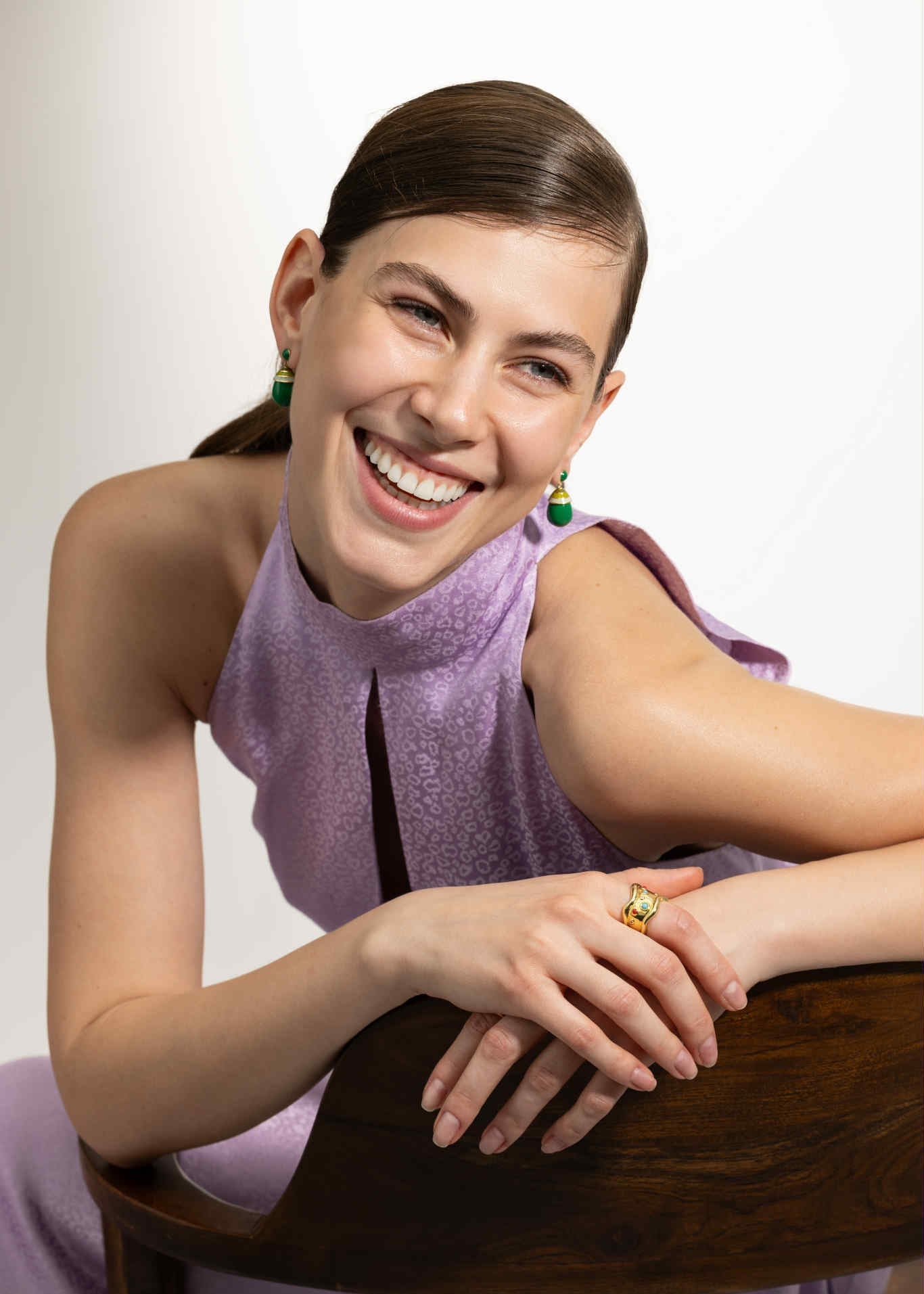 Wavy Ring With Colourful Stones