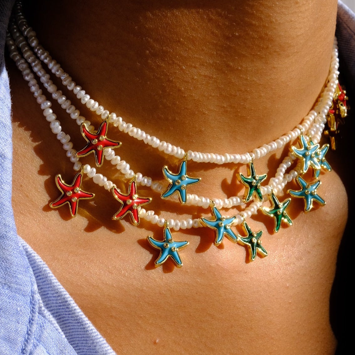 Starfish Pearl Necklace