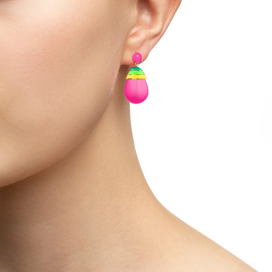 'Fuchsia Swirl' Gelato Drop Earrings