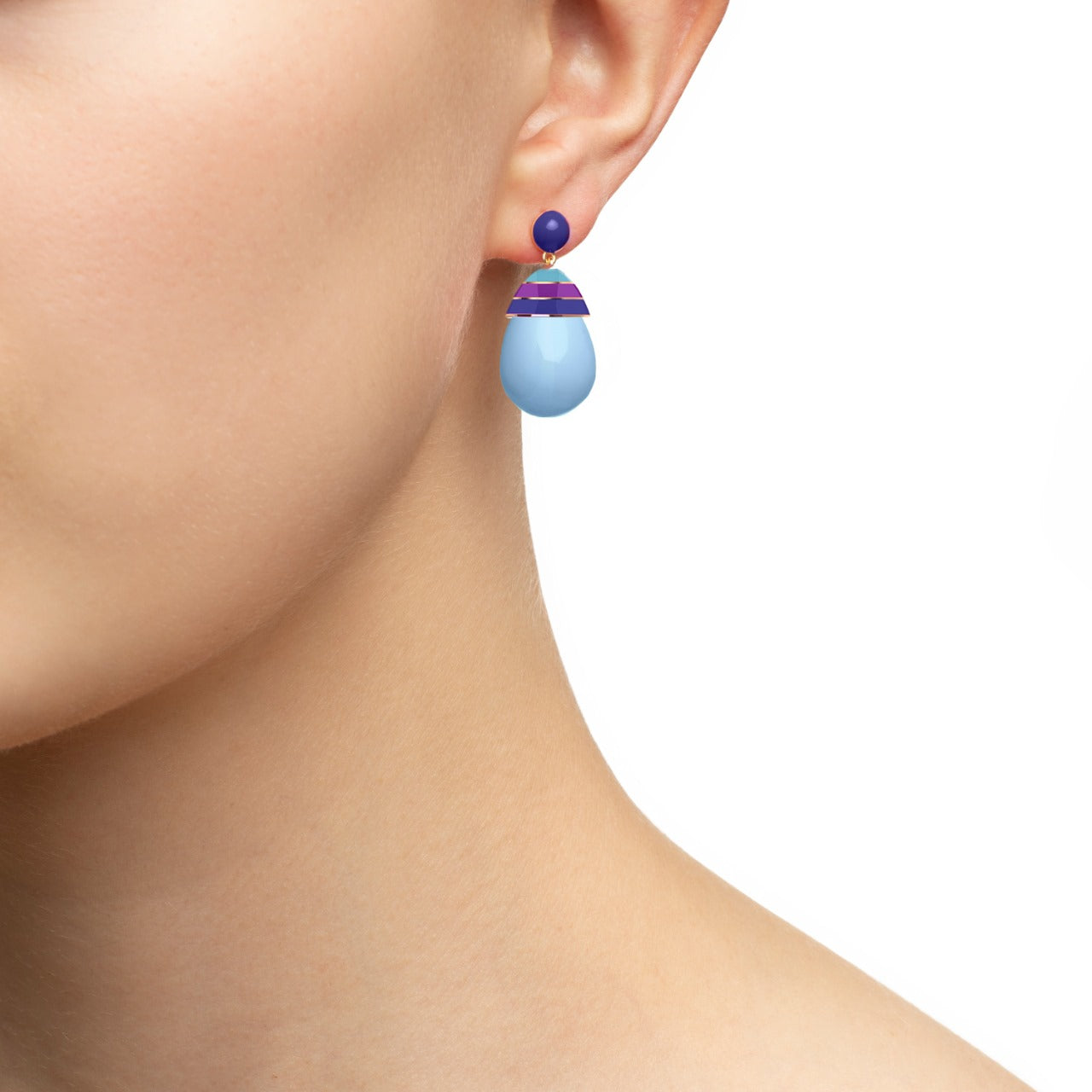 'Blueberry Ice' Gelato Drop Earrings