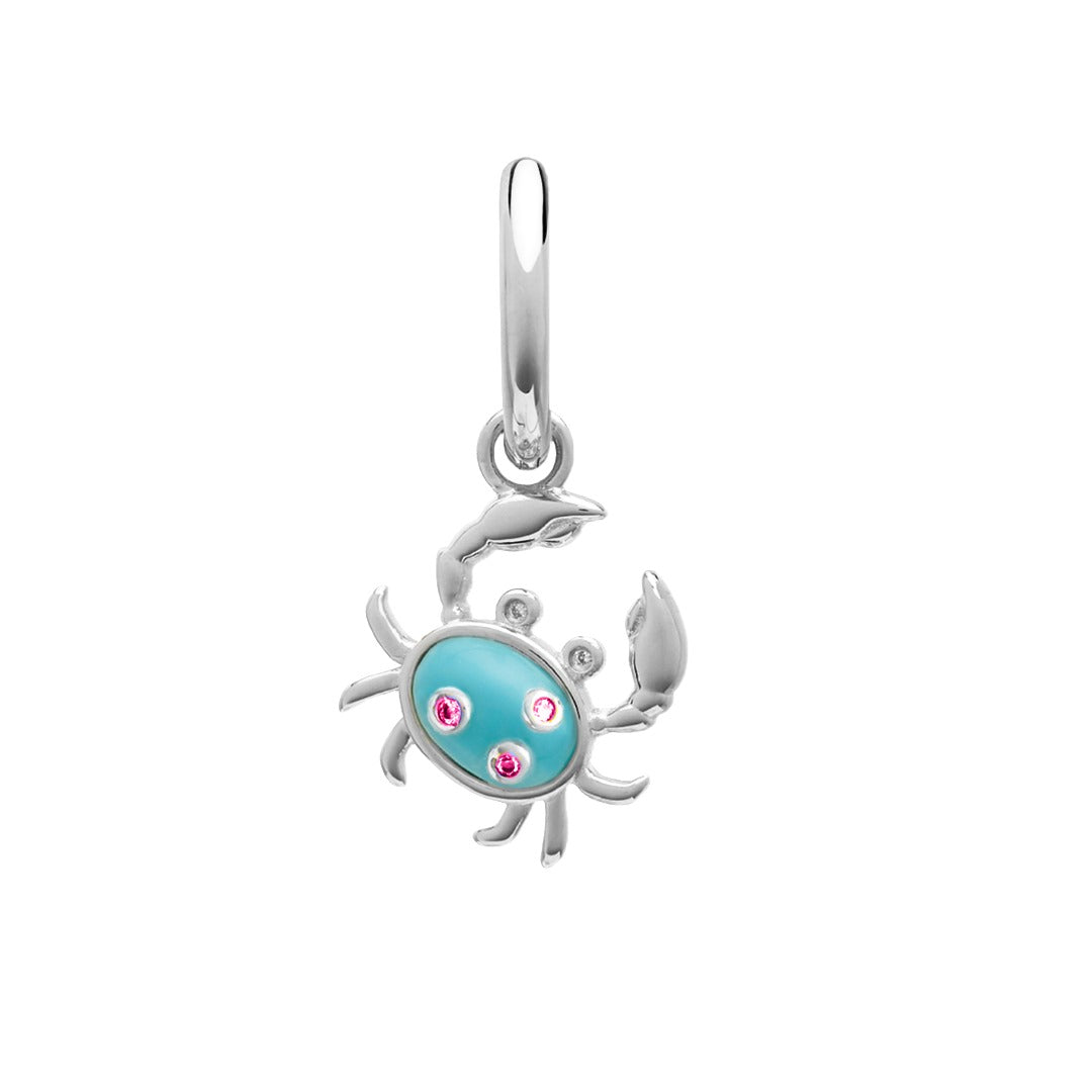 Single Turquoise Crab Charm Earring