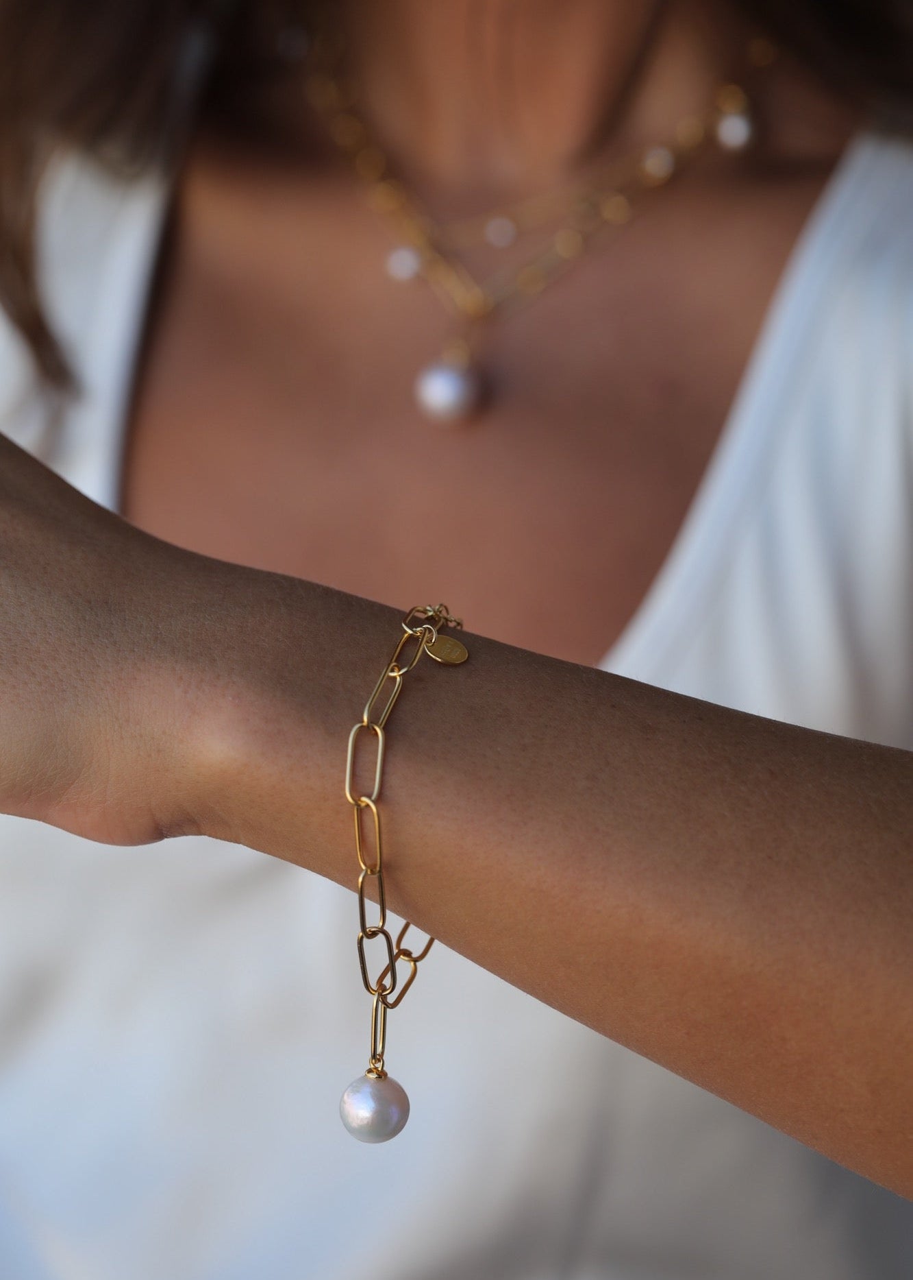 Pearl Charm Bracelet