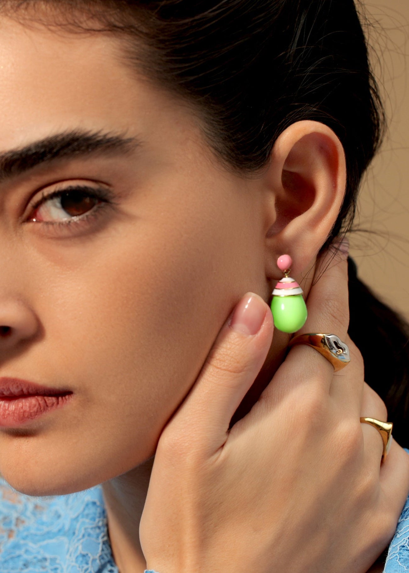 'Lime Cream' Gelato Drop Earrings