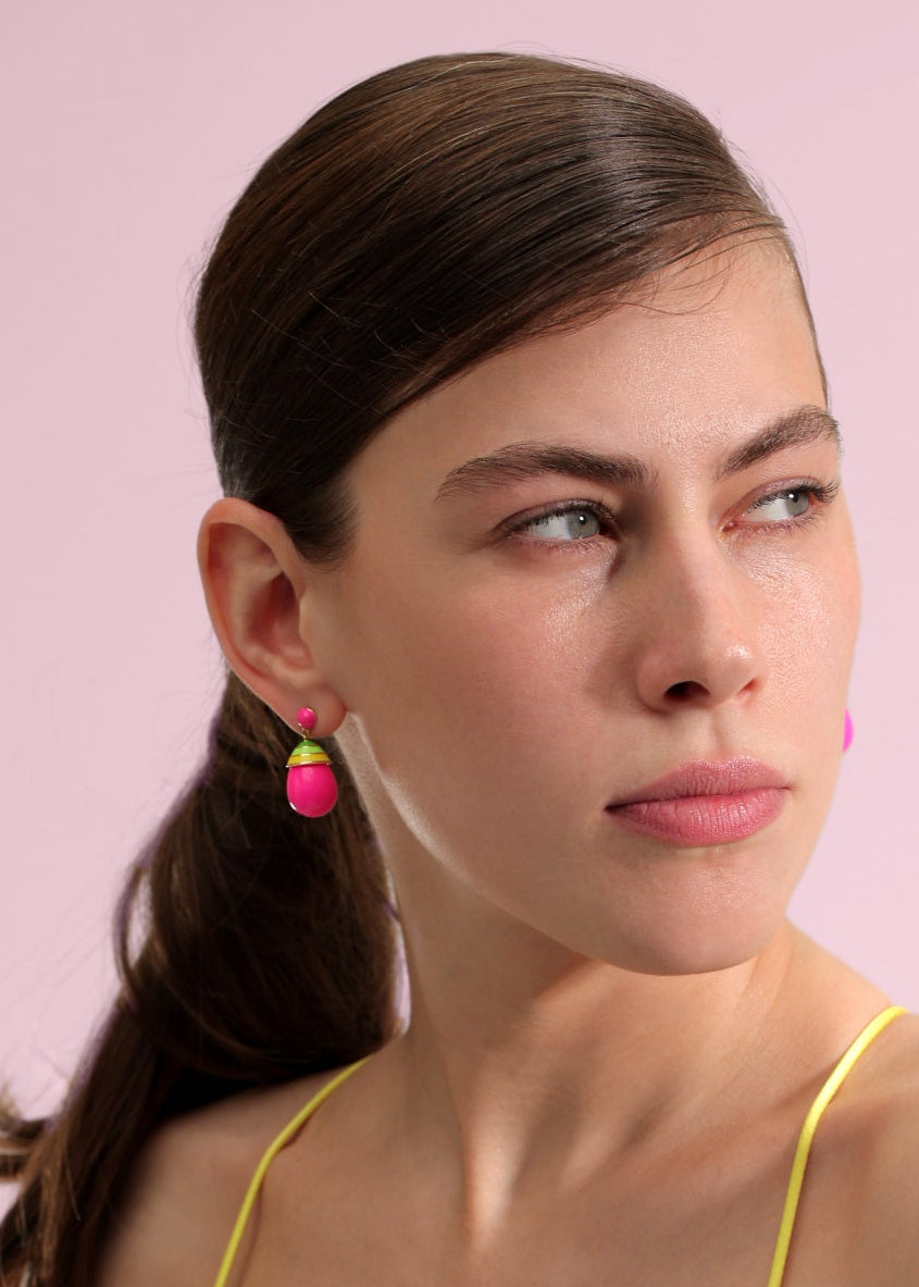 'Fuchsia Swirl' Gelato Drop Earrings