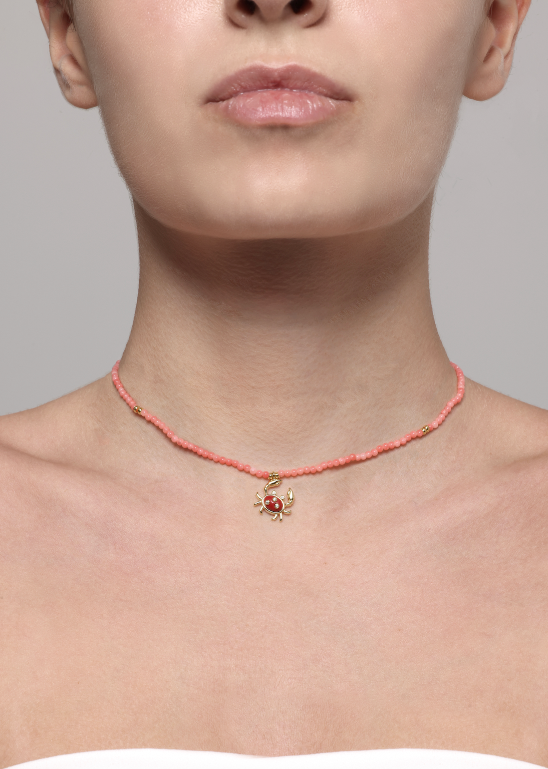 Coral Necklace With Crab