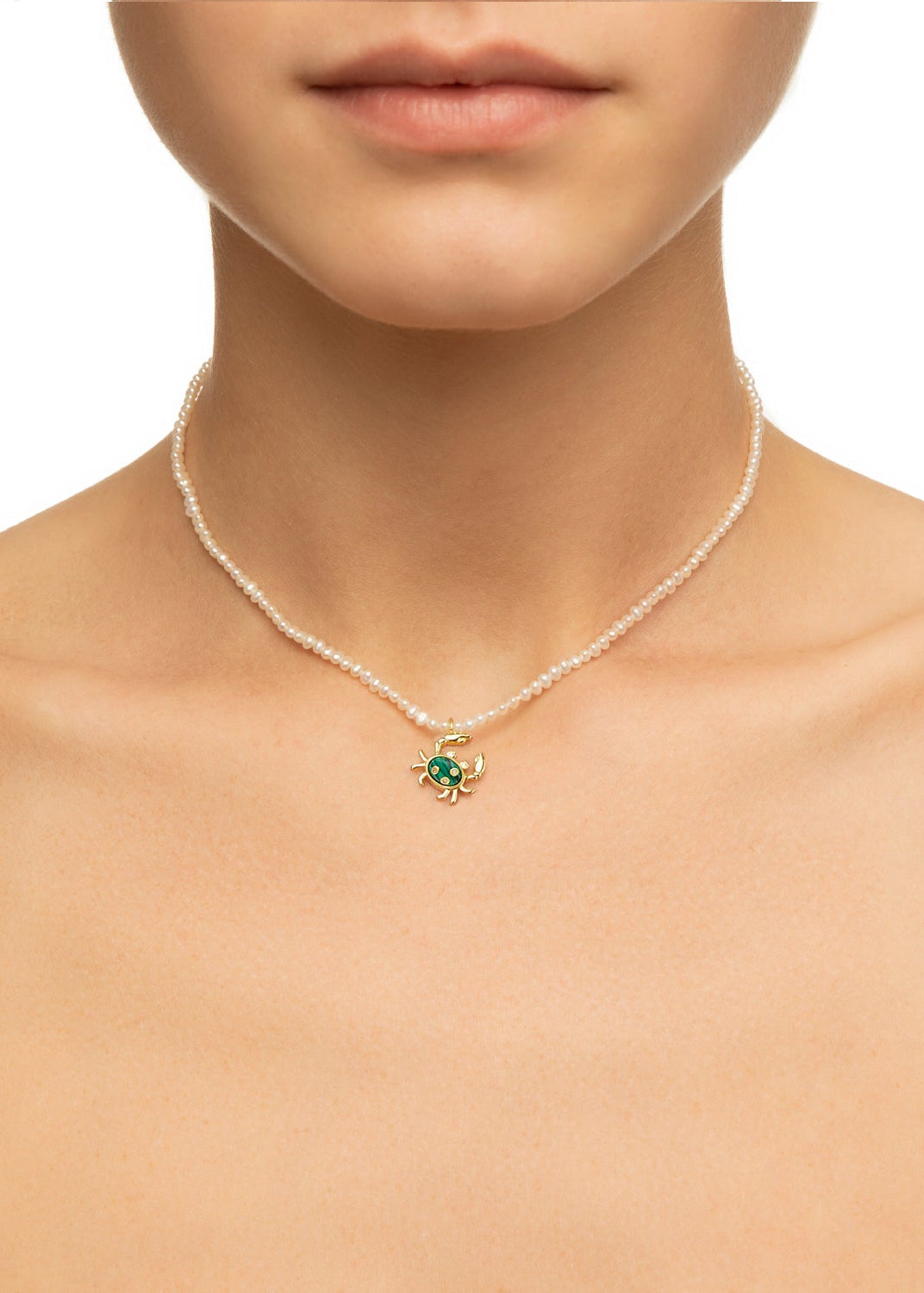 Pearl Necklace With Crab