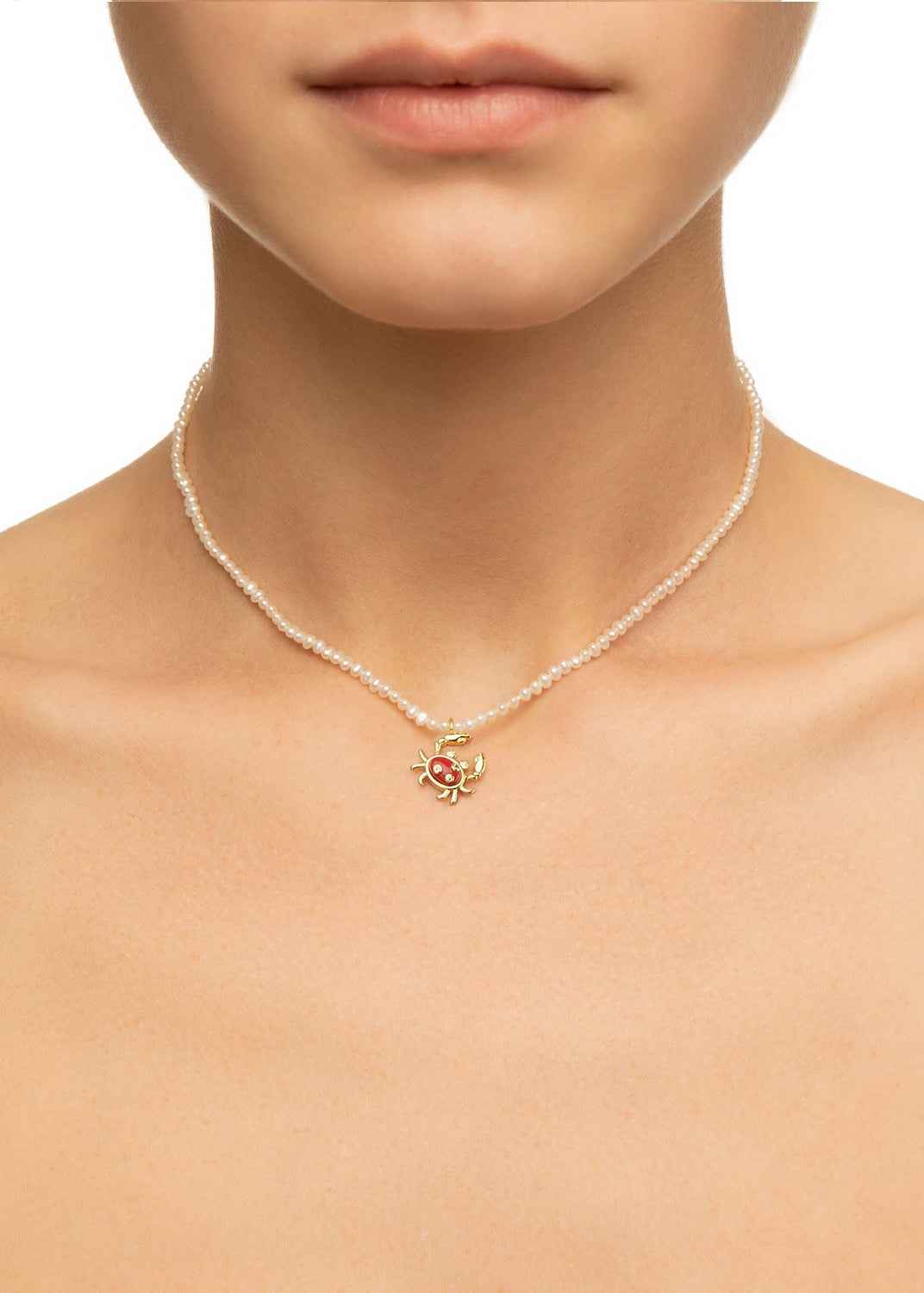 Pearl Necklace With Crab