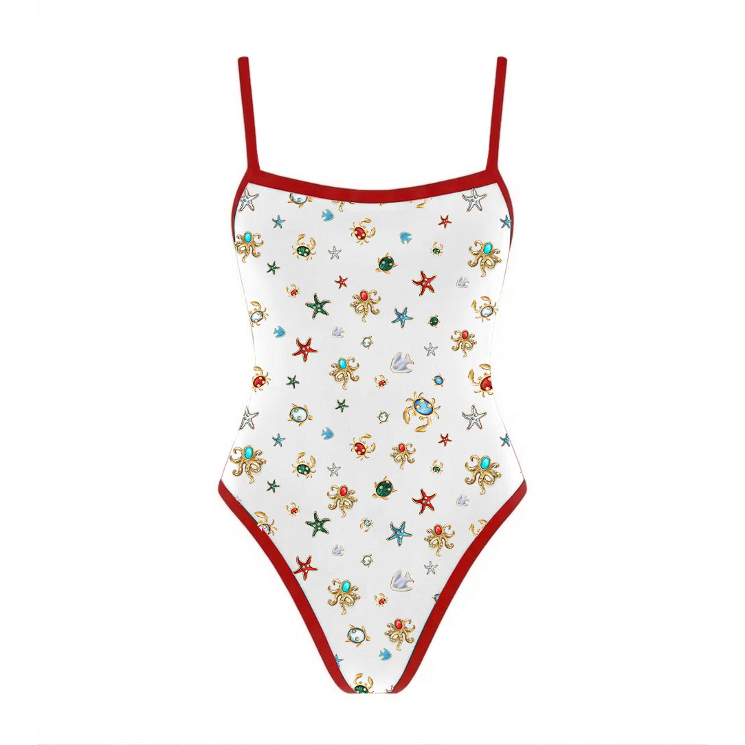 Positano One-piece in Red Reef