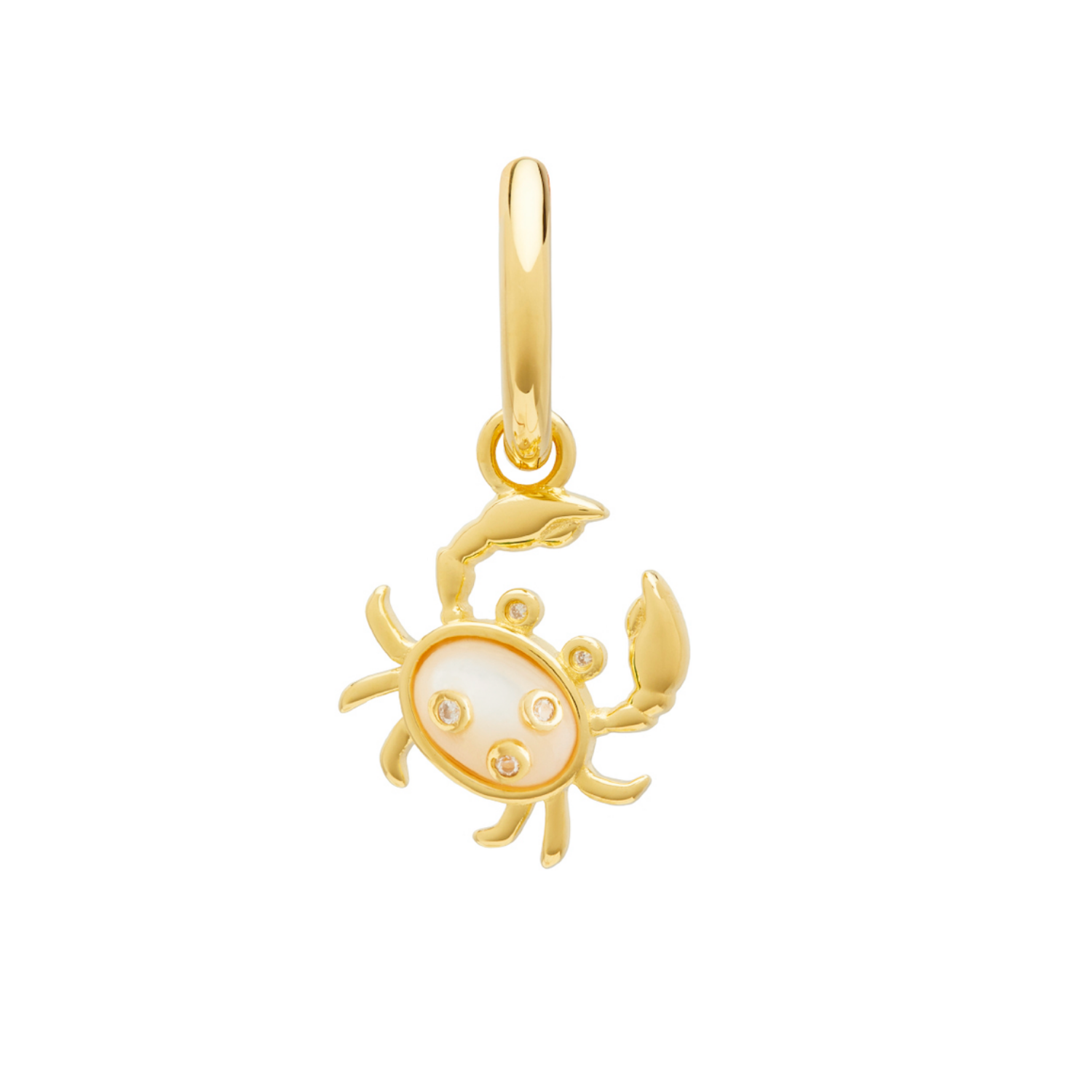Single MOP Crab Charm Earring