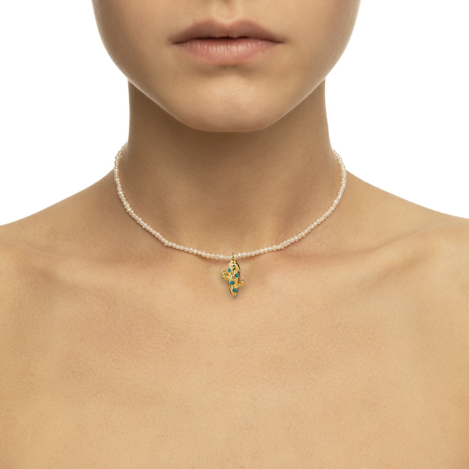 Golden Cactus Necklace