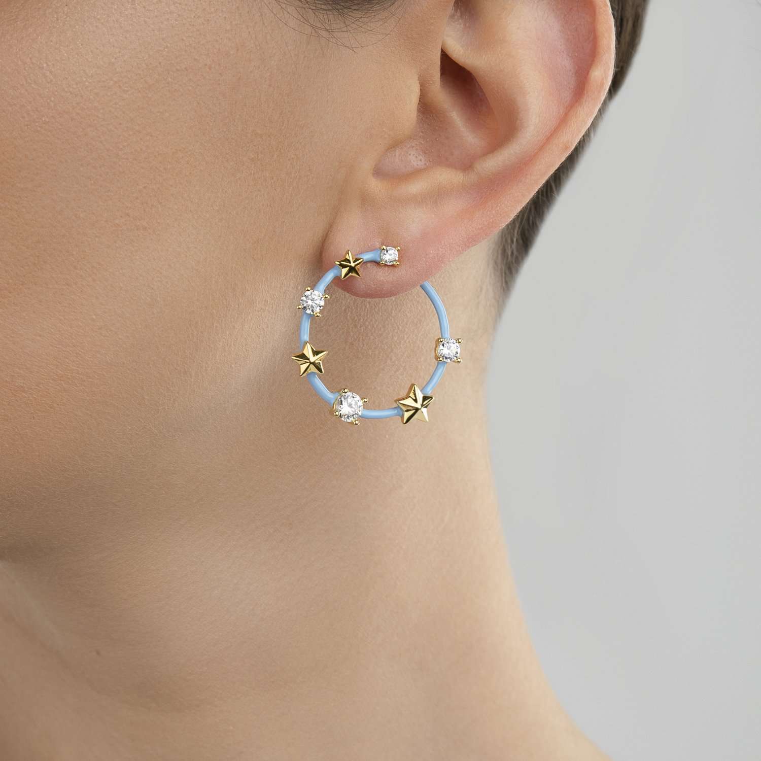 Star and crystal earrings