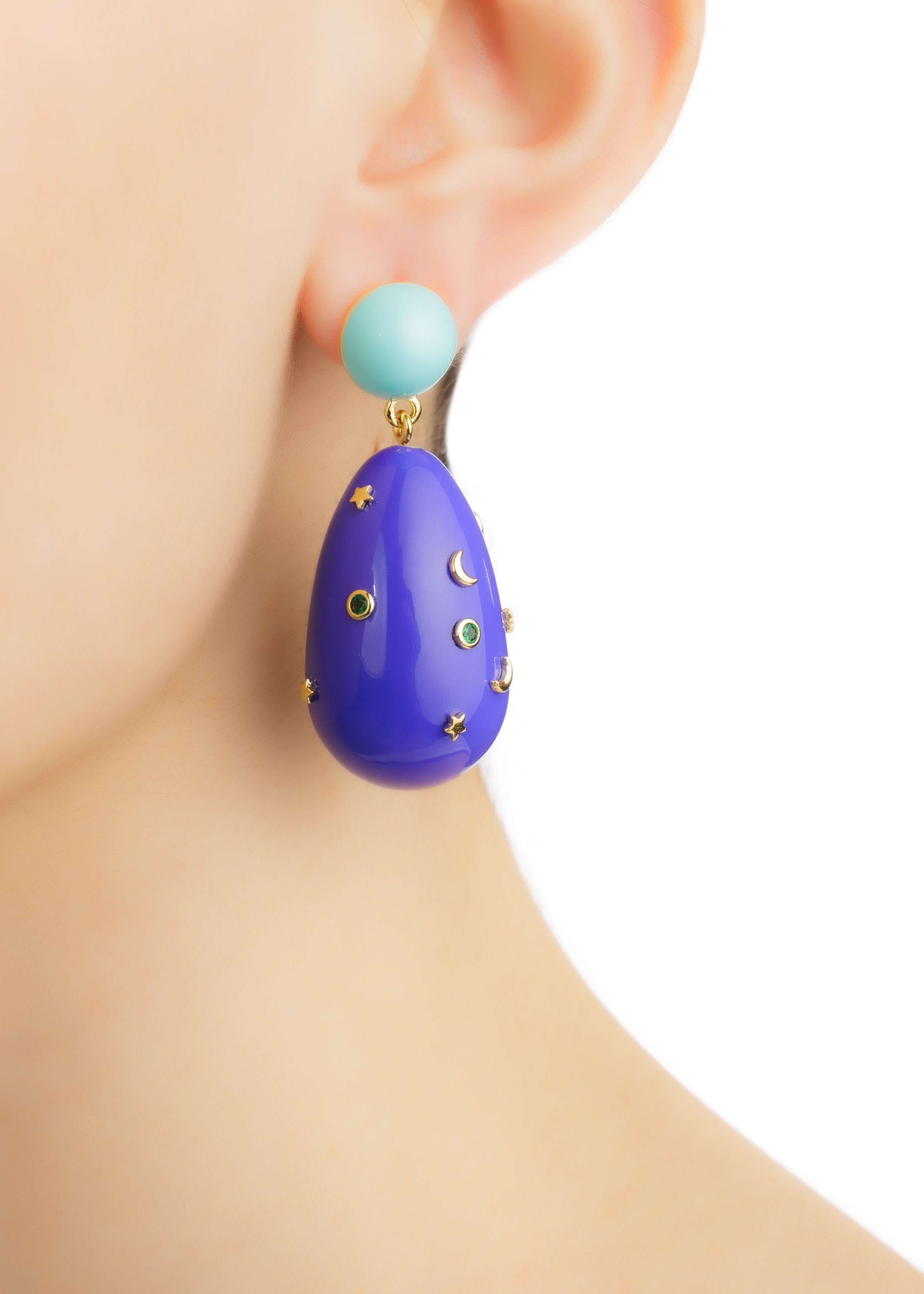 Large Galaxy Drop Earrings