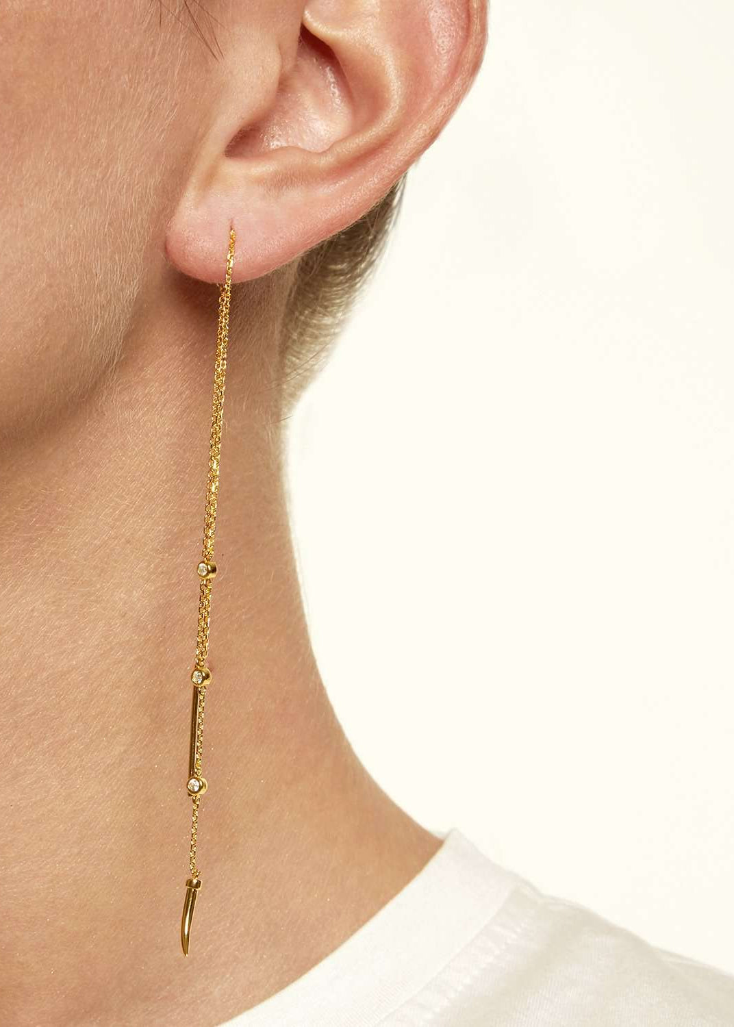 Single Chain Crystal Earring