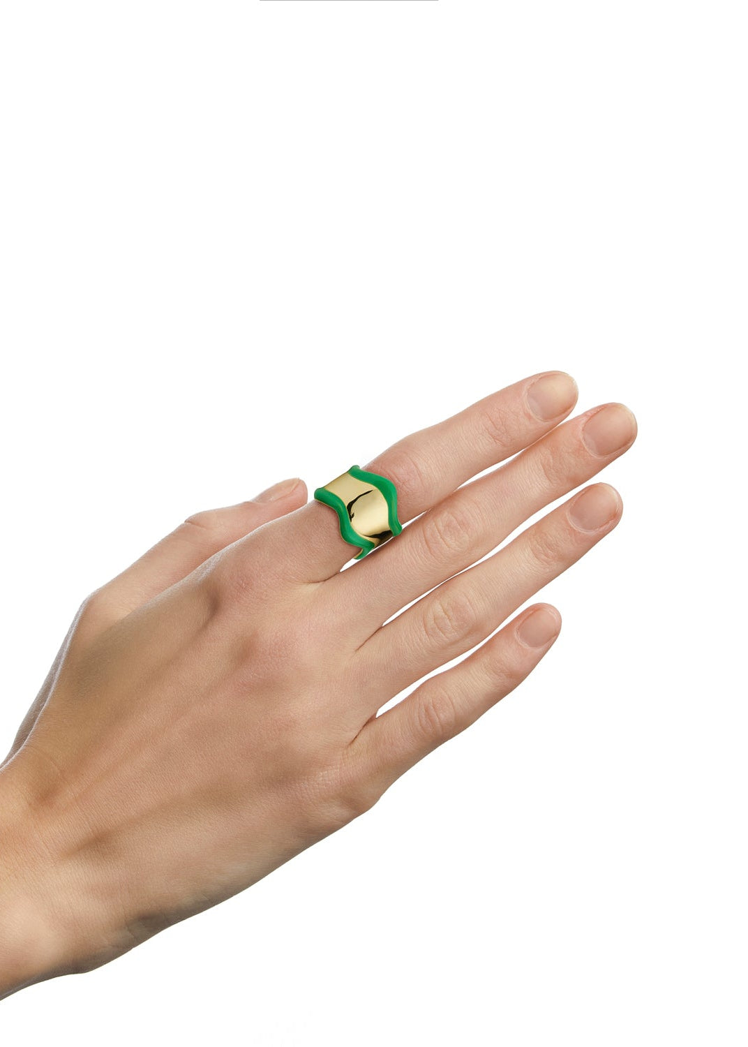 Green Wavy Ring