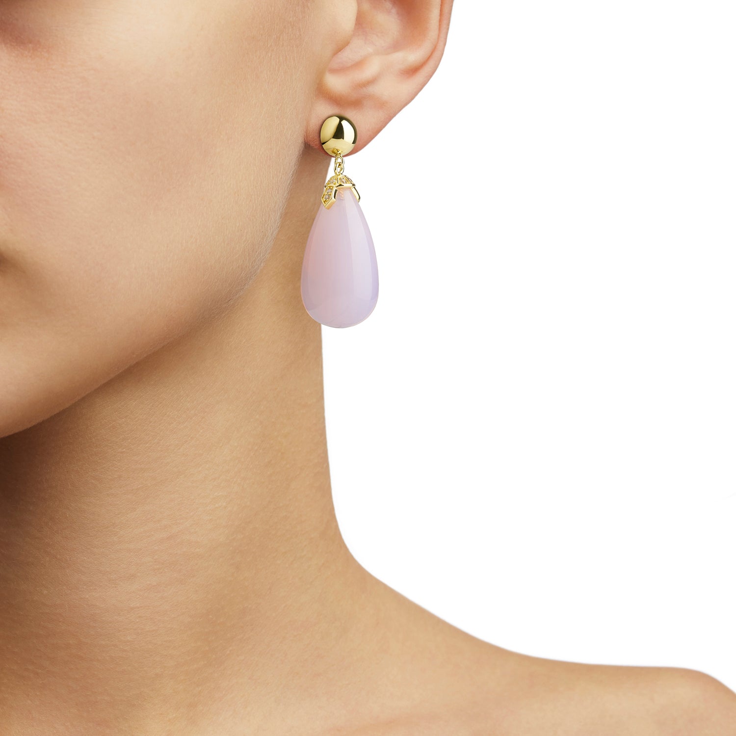 Clear Blush Drop Earrings
