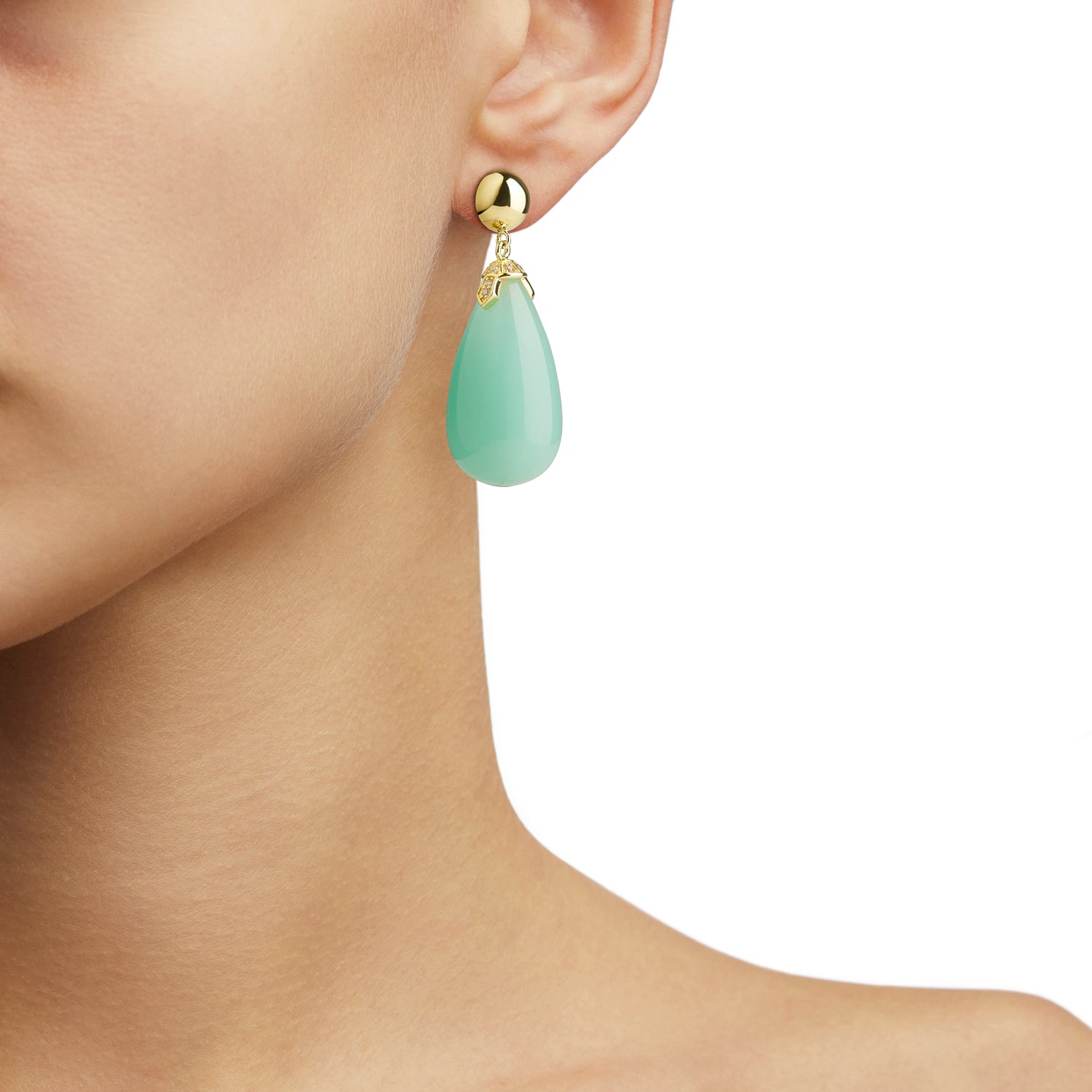 Clear Green drop Earrings