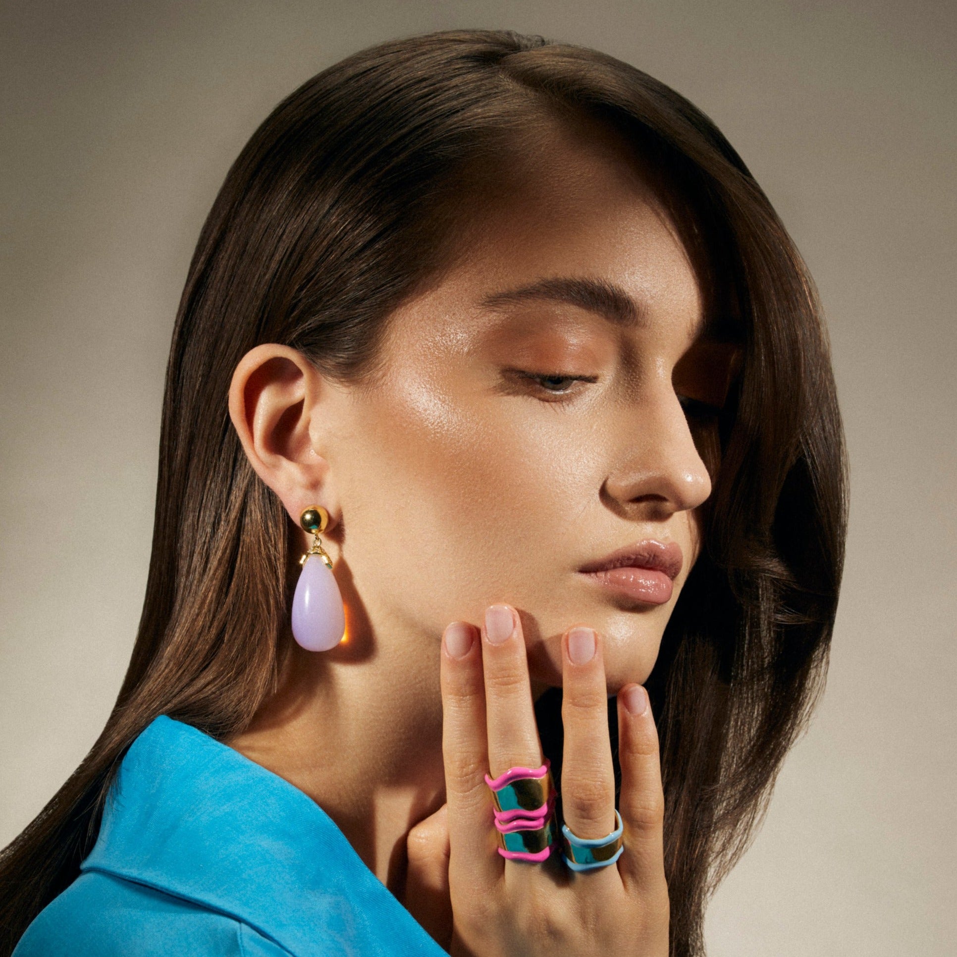 Clear Blush Drop Earrings