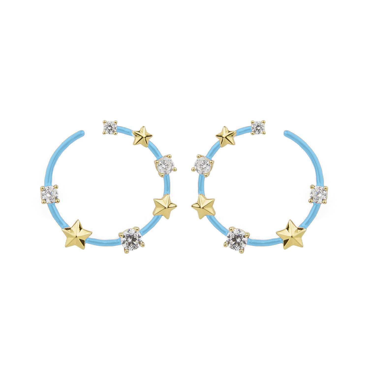 Star and crystal earrings