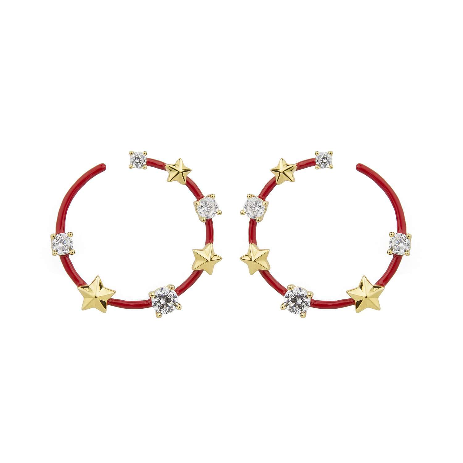 Star and Crystal Earrings