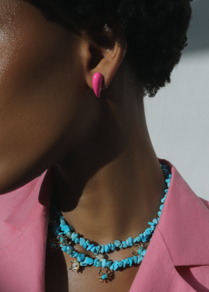 Pink Fang Earrings
