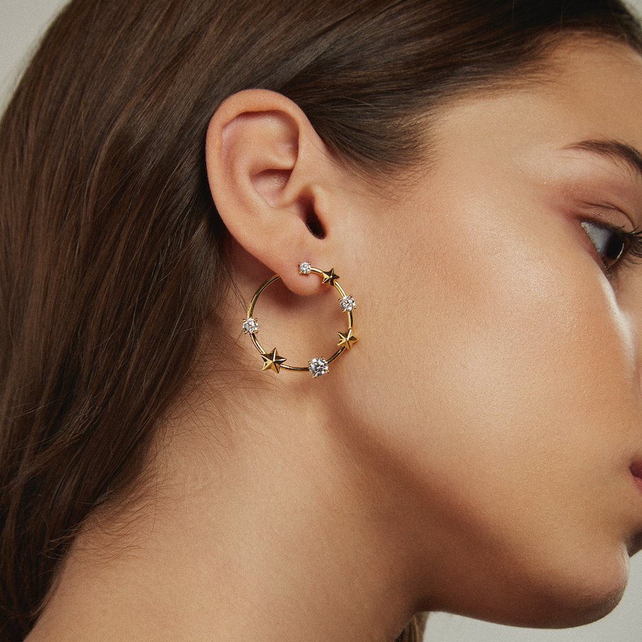 Star and crystal Earrings