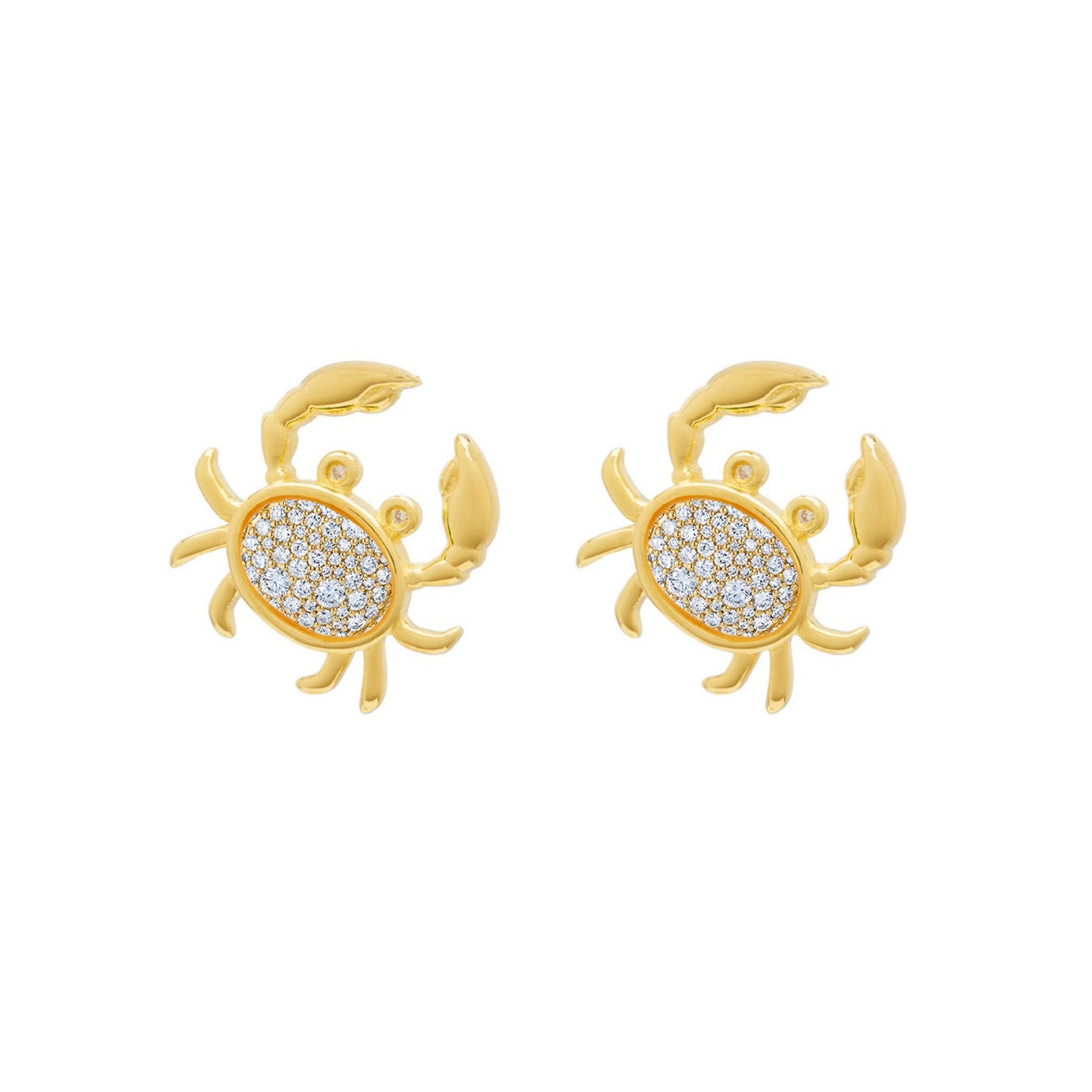 Shiny Stud Crab Earrings