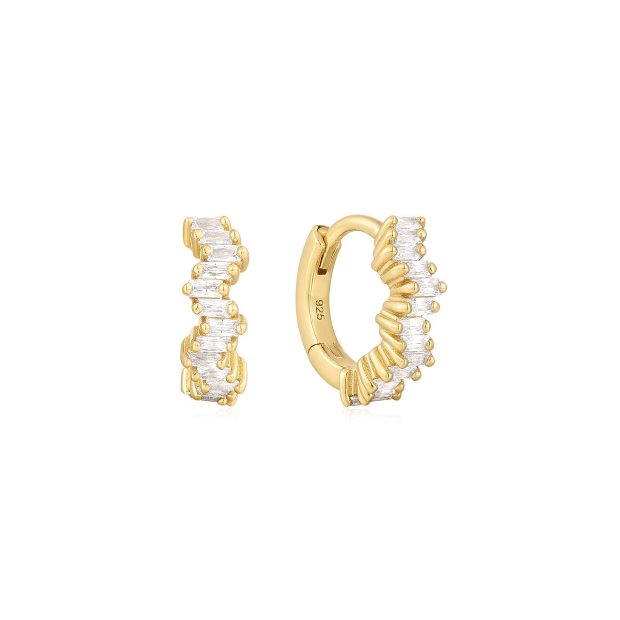 Pair of Hoop Earrings with Crystals
