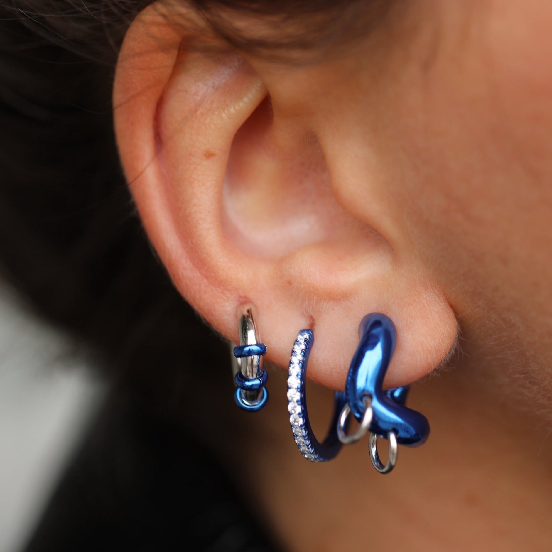 Blue Pierced Earrings