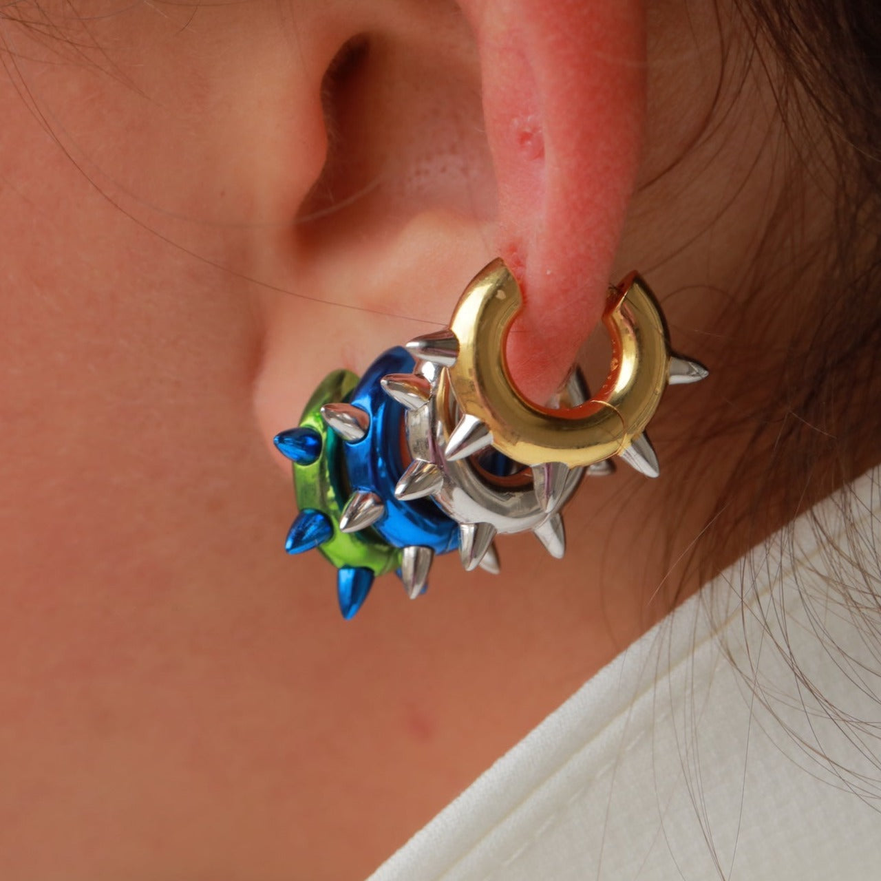 Single Hoop Earring with Spikes