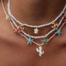 Load image into Gallery viewer, Starfish Pearl Necklace
