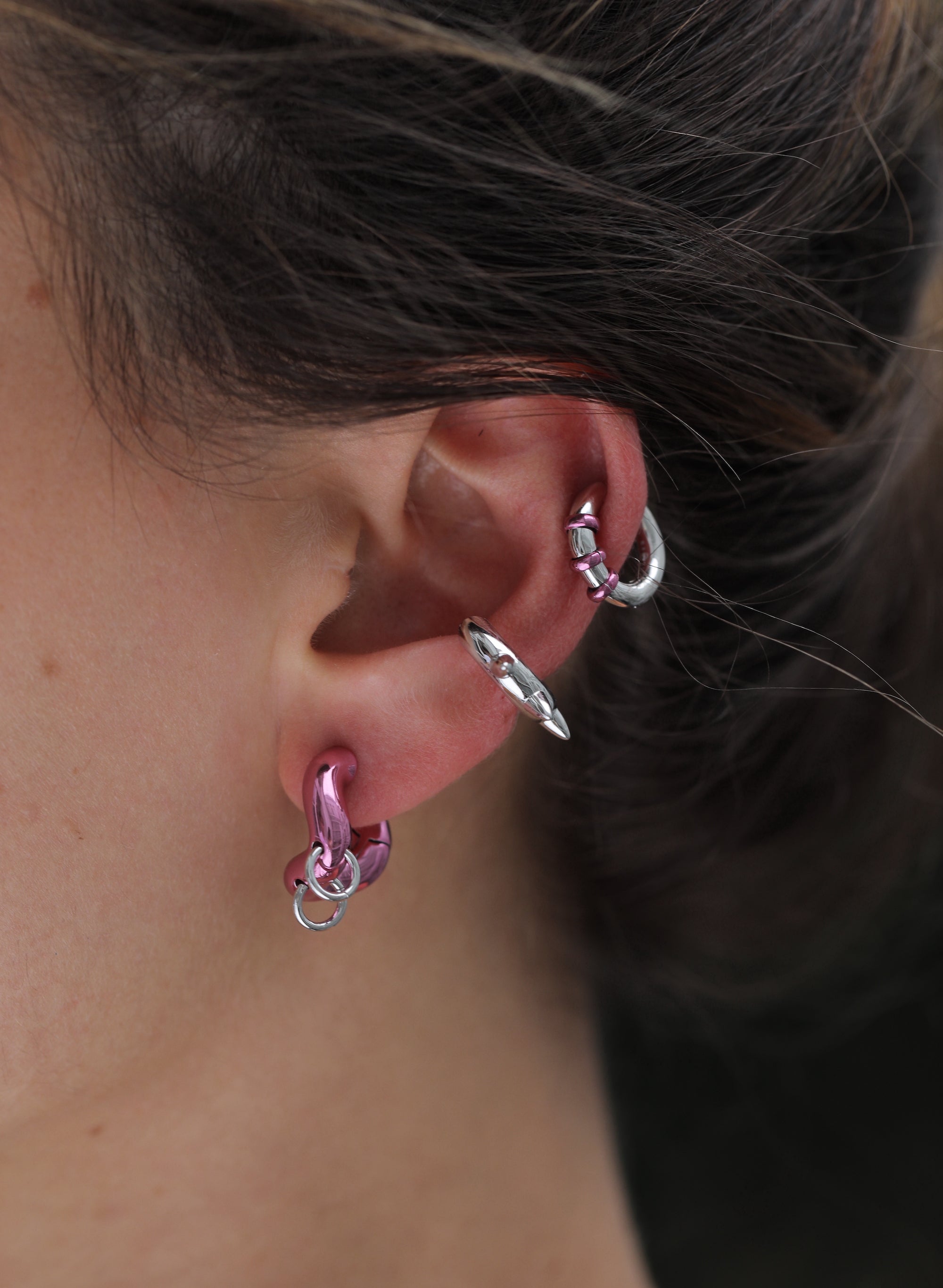 Single Hoop Earring with Spikes