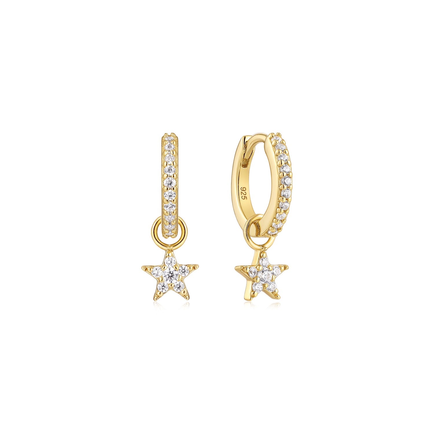 Star Charm Hoop Earring