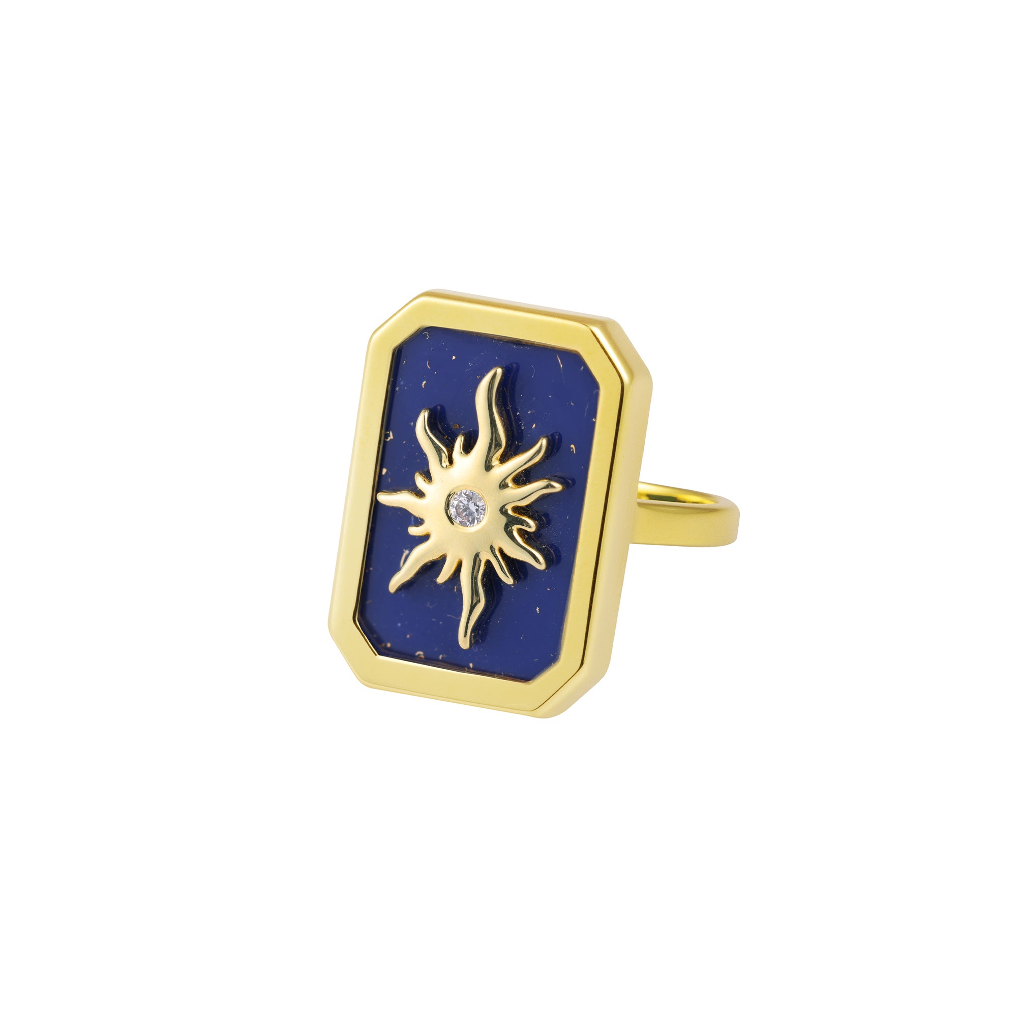 Sun Ring With Lapis
