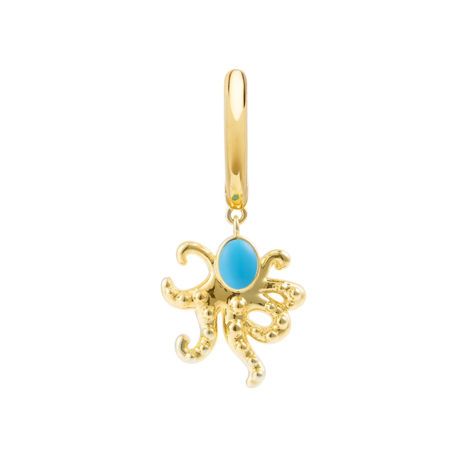 Turquoise Octopus Hoop Earring