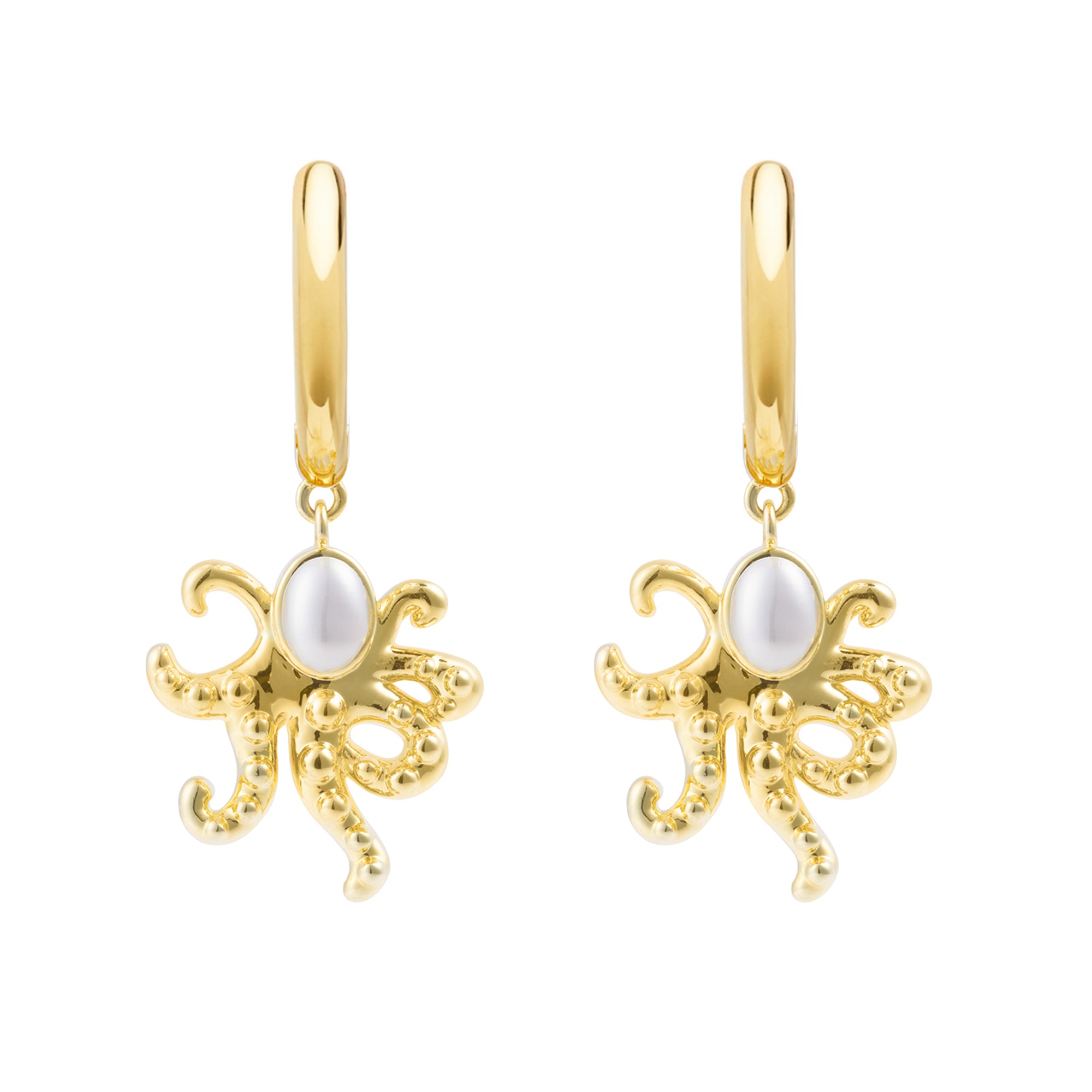 MOP Octopus Hoop Earring