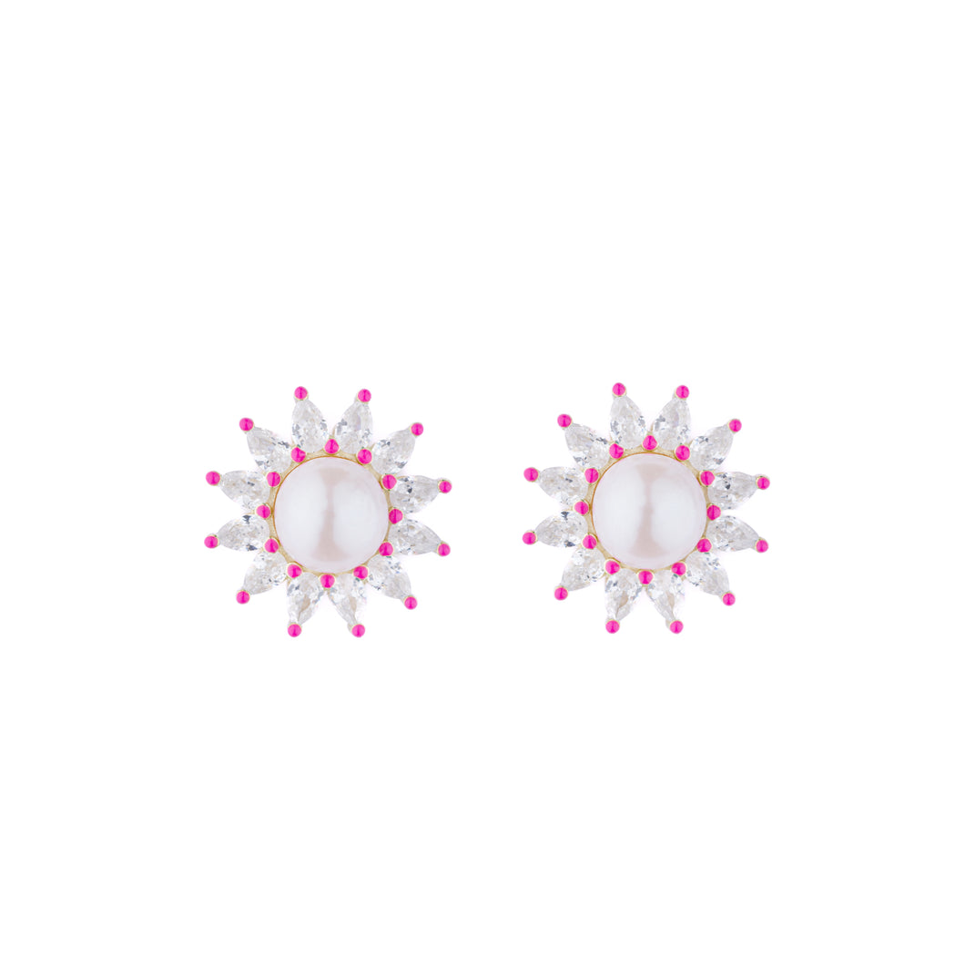 Sunburst Pearl Earrings