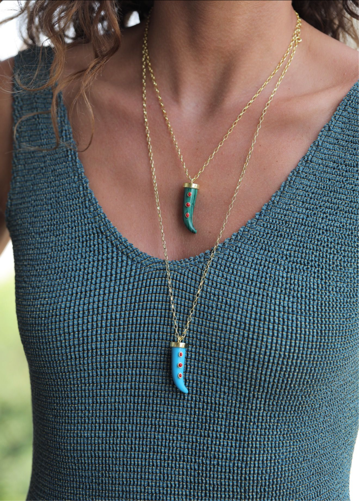 Turquoise Fang Necklace